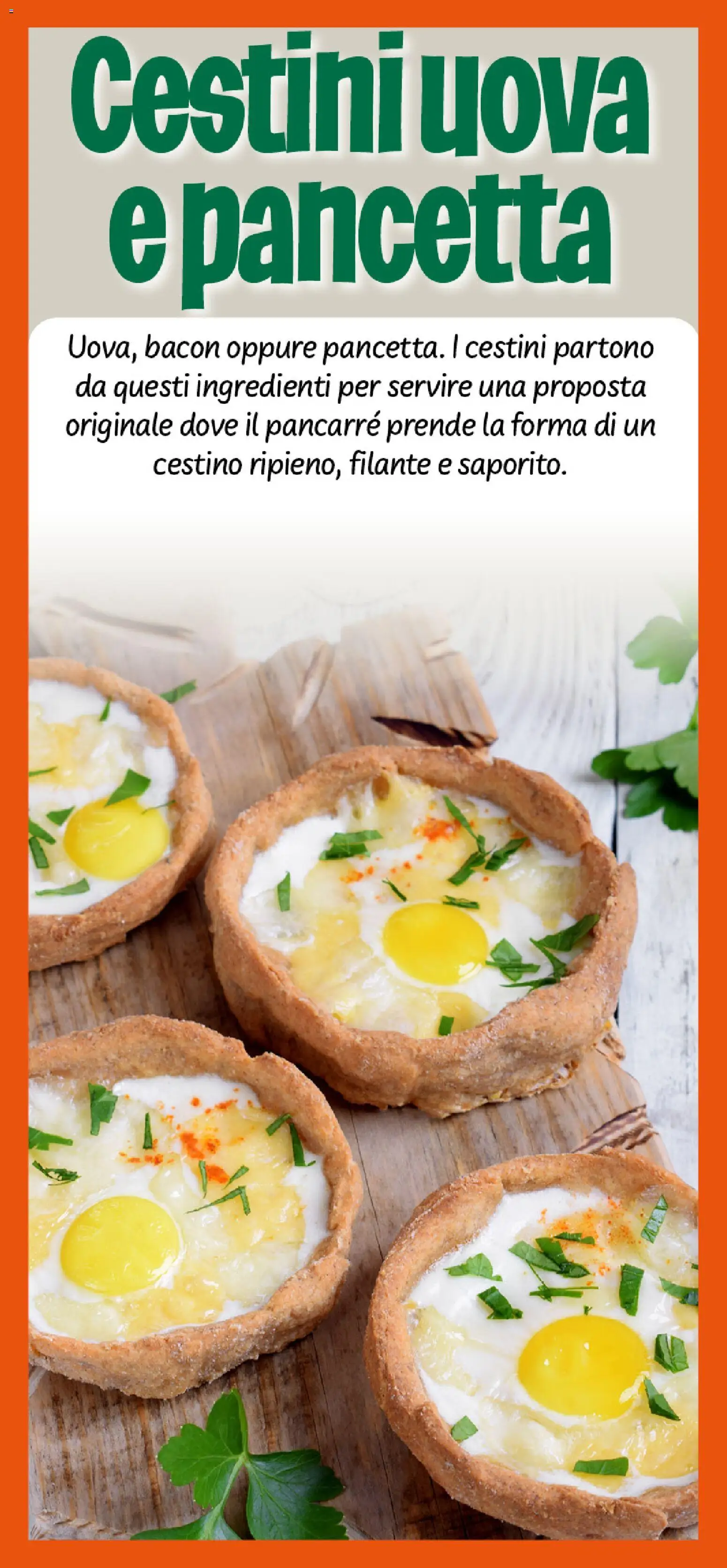 Anteprima dell'opuscolo DOK volantino Speciale brunch dal negozio DOK valido da 16/10/2026 - Cestino, Uova, Pancetta, Bacon, Ingredienti