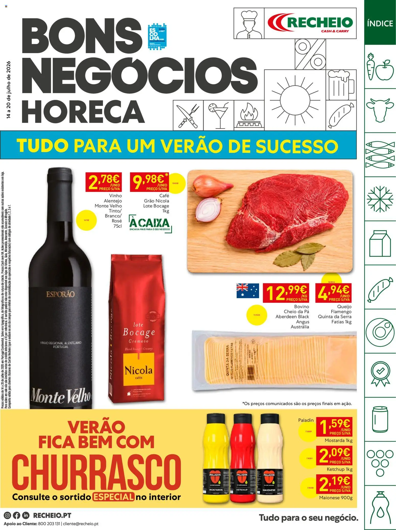 Pré-visualização do folheto da loja Recheio válida a partir de 14/07/2026 - Café, Vinho, Pá, Queijo, Maionese, Ketchup, Mostarda