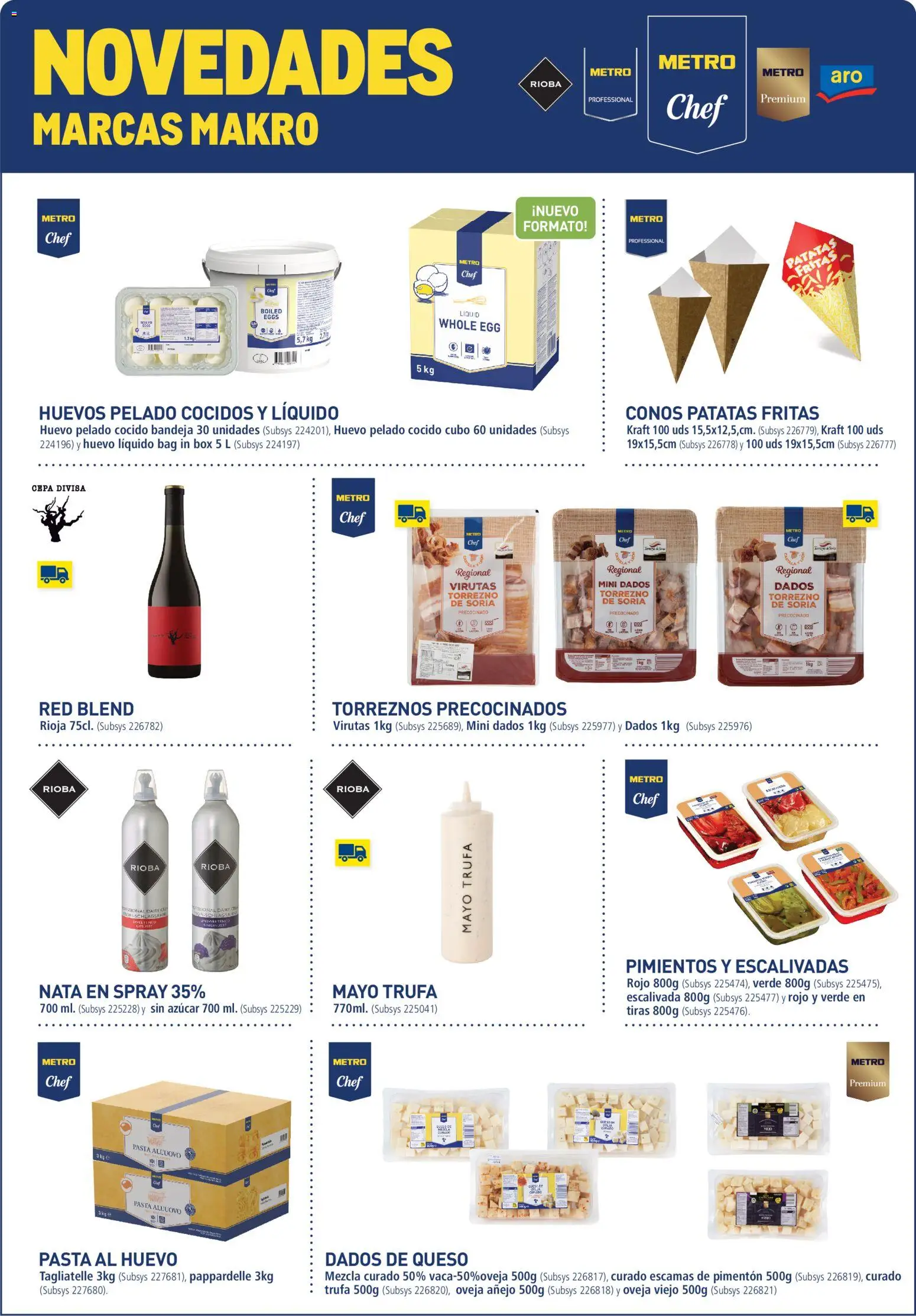 Vista previa del folleto de la tienda Makro válido desde el 07/10/2026 - Pasta, Queso, Patatas, Azúcar, Huevos, Patatas fritas, Nata, Bandeja