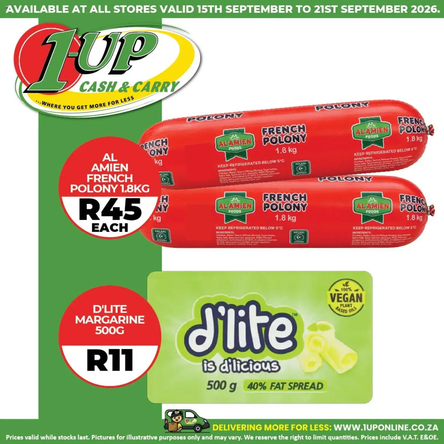 Preview of 1UP Cash & Carry flyer valid from 15/09/2026