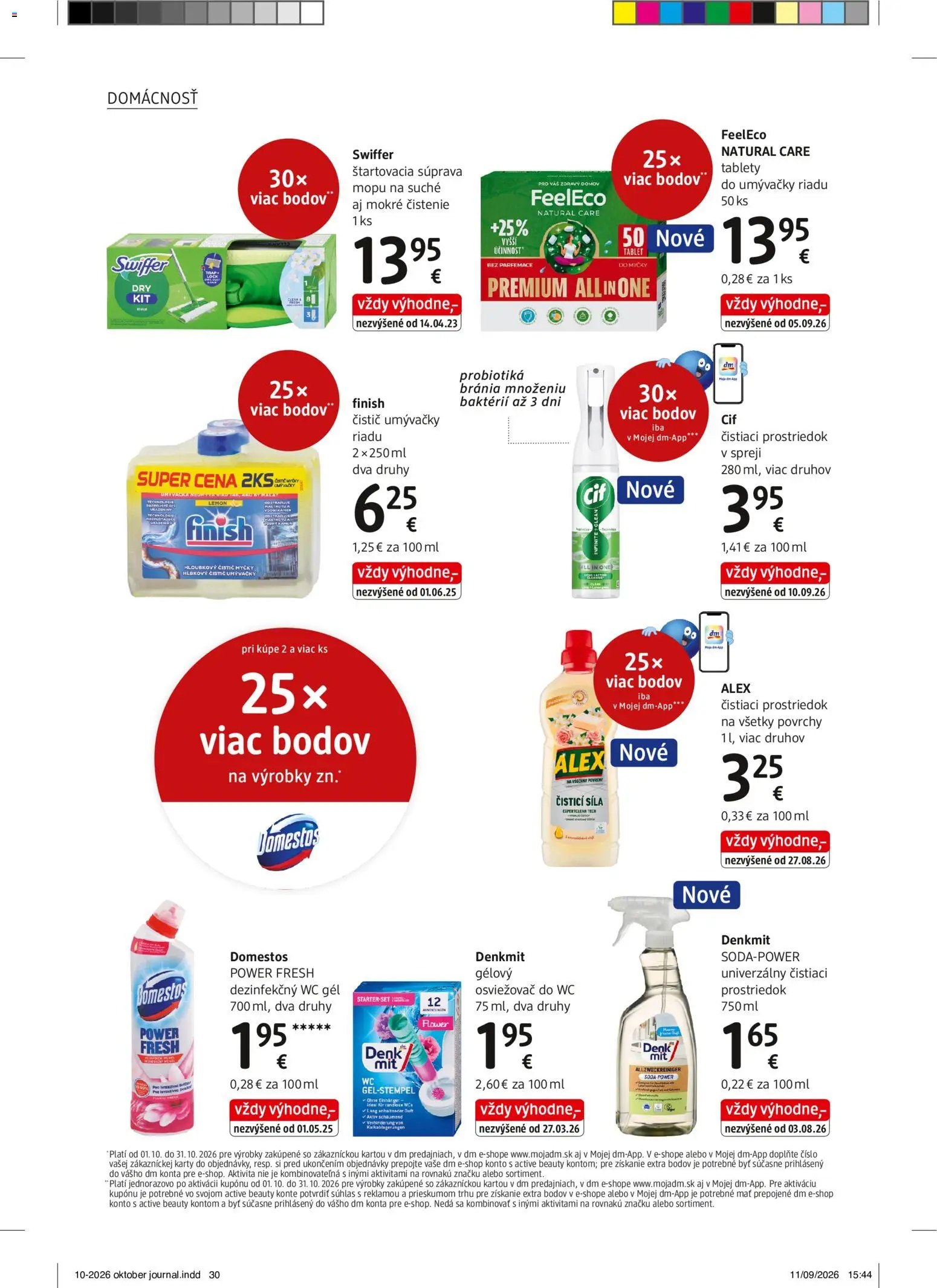 Náhľad dm drogerie letáku platného od 01.10.2026 - Tablet, Wc, Domestos, Čistiaci prostriedok, Umývačka
