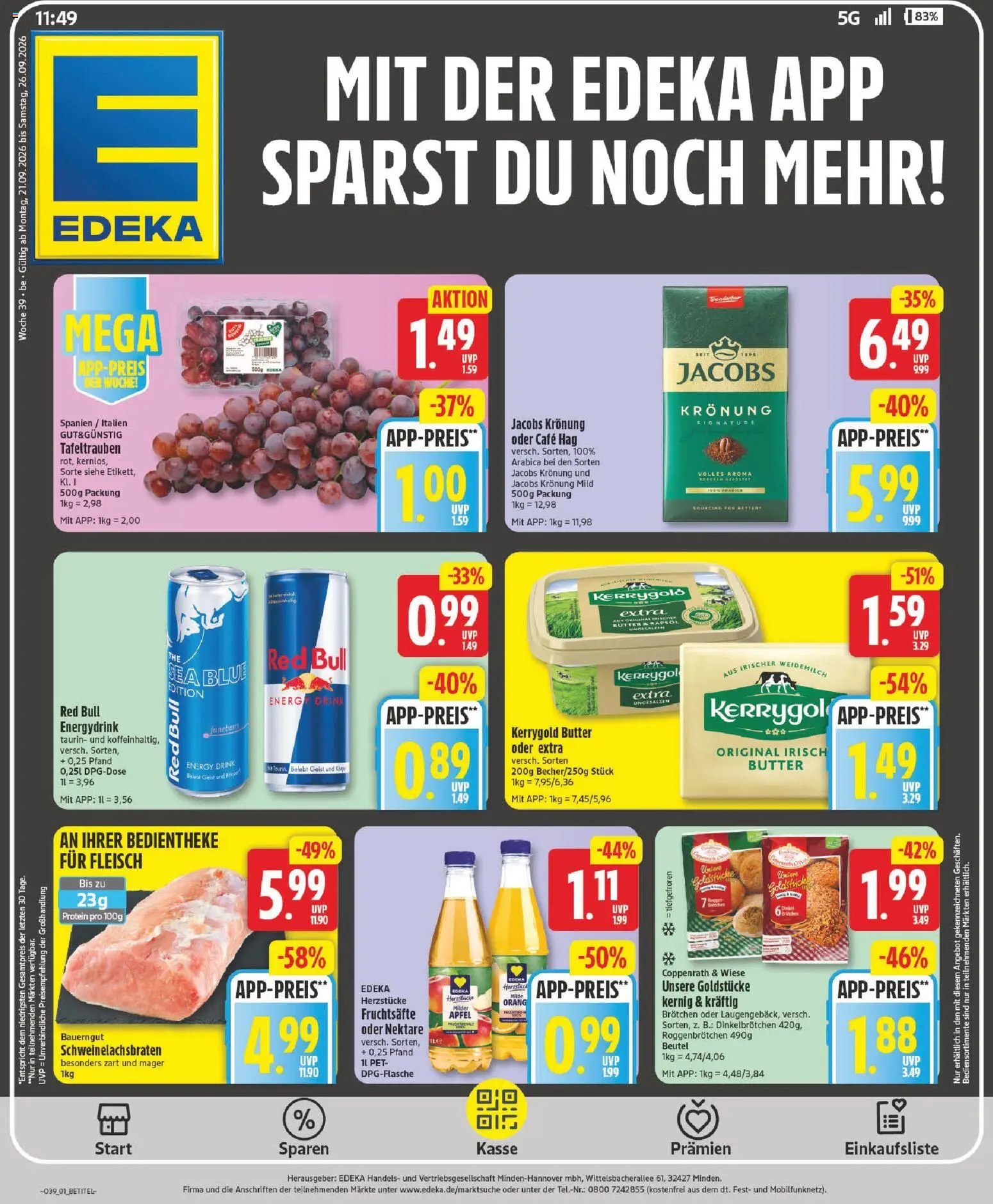 Vorschau von dem Prospekt des Geschäftes Edeka, gültig ab dem 21.09.2026