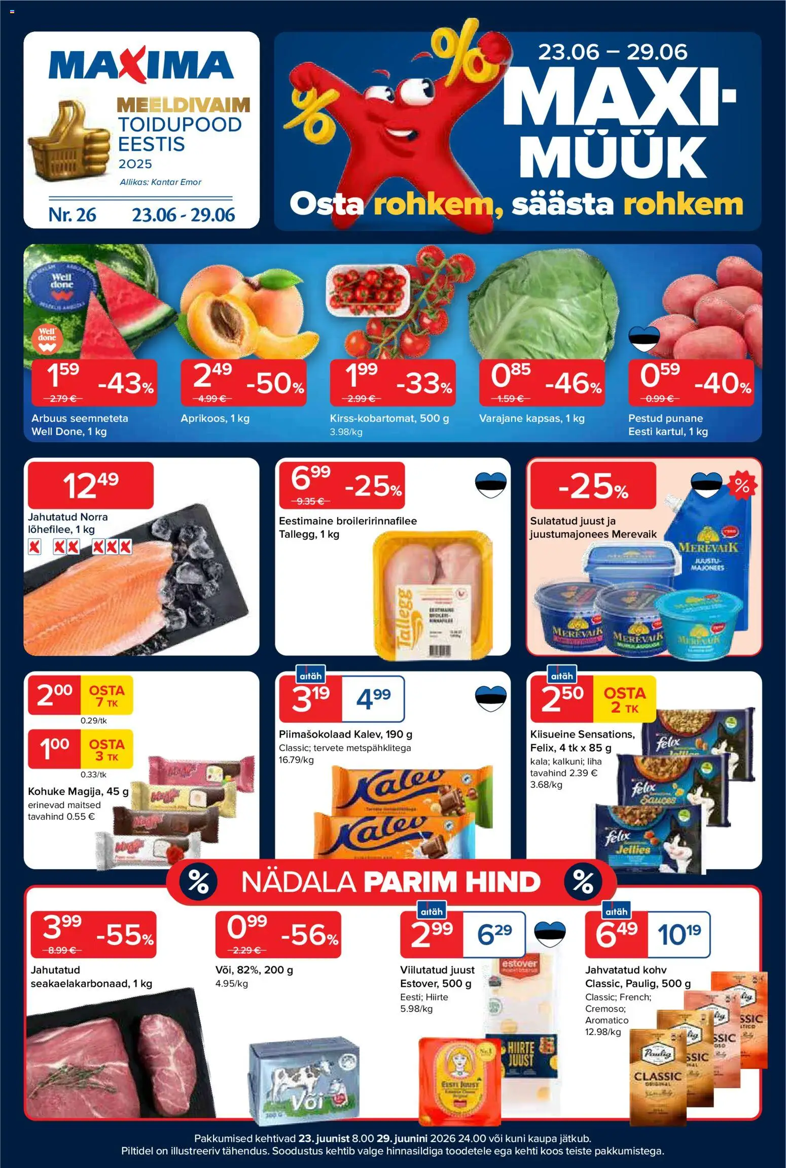 Maxima kliendilehe eelvaade alates 23.06.2026