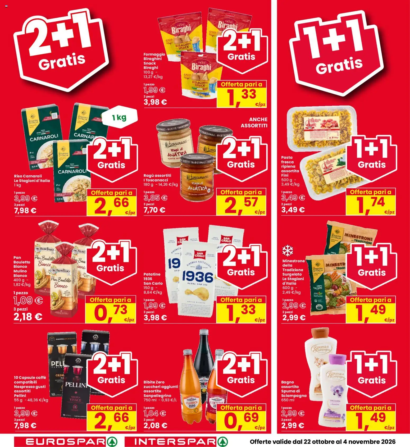 Anteprima dell'opuscolo Eurospar volantino Carpi dal negozio Eurospar valido da 22/10/2026 - Pasta, Caffè, Orchidea, Ragú, Riso, Patatine, Riso Carnaroli, Pellini