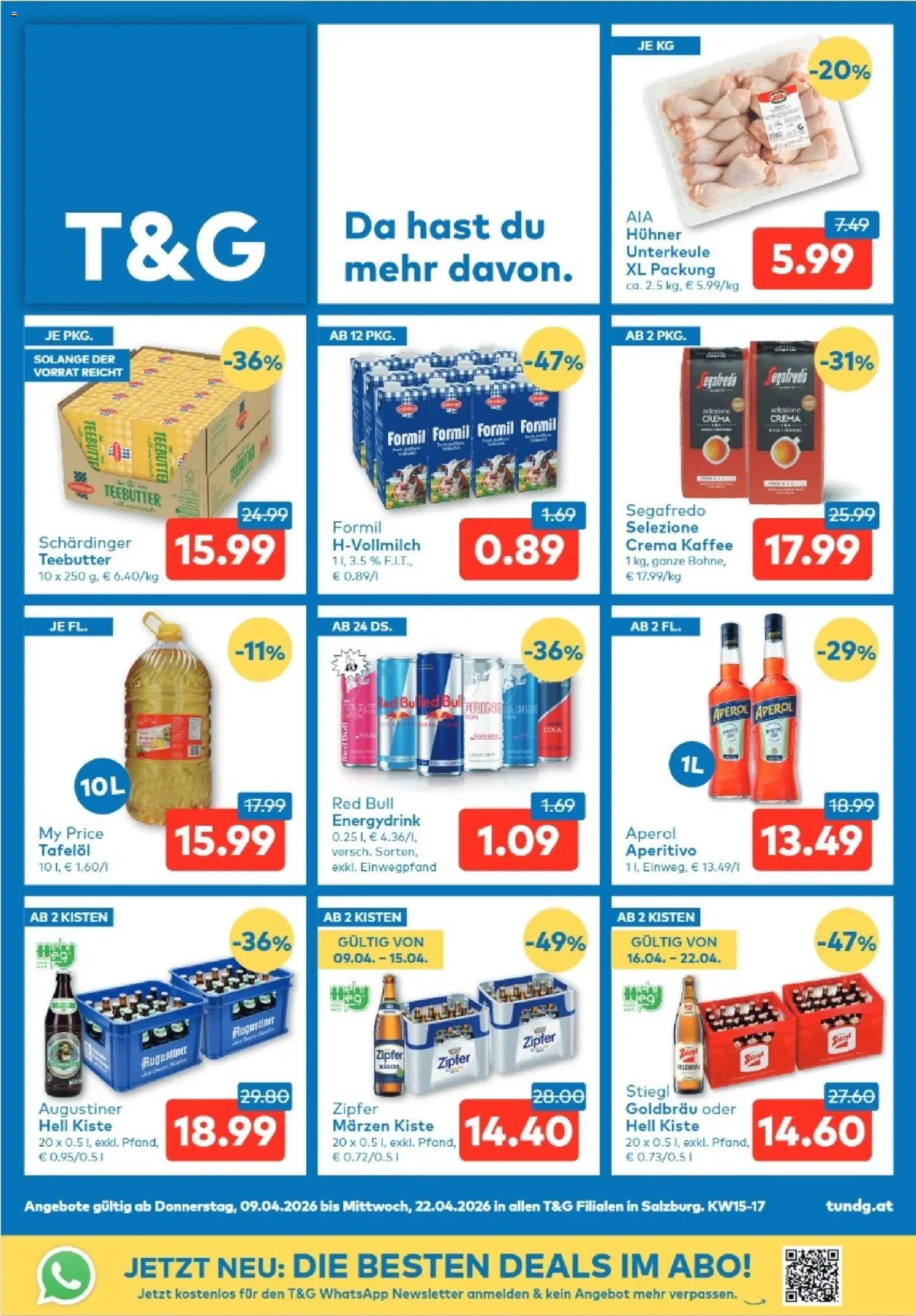 Vorschau der Angebote: T&G Salzburg gültig ab 09.04.2026 - Kaffee, Aperol