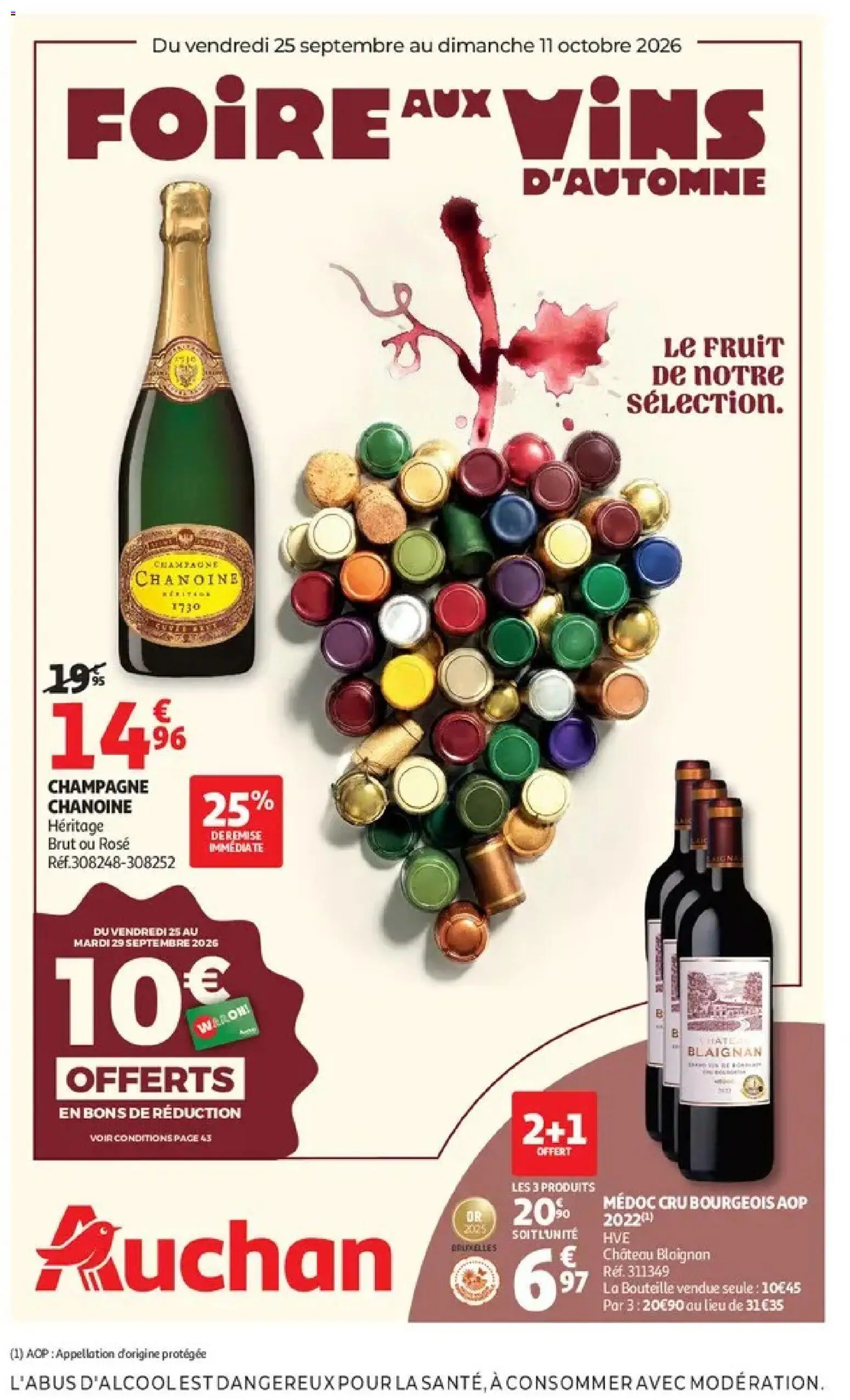 Prévisualisation de Auchan - Offerts Foire aux vins du magasin Auchan formulaire valide 25/09/2026