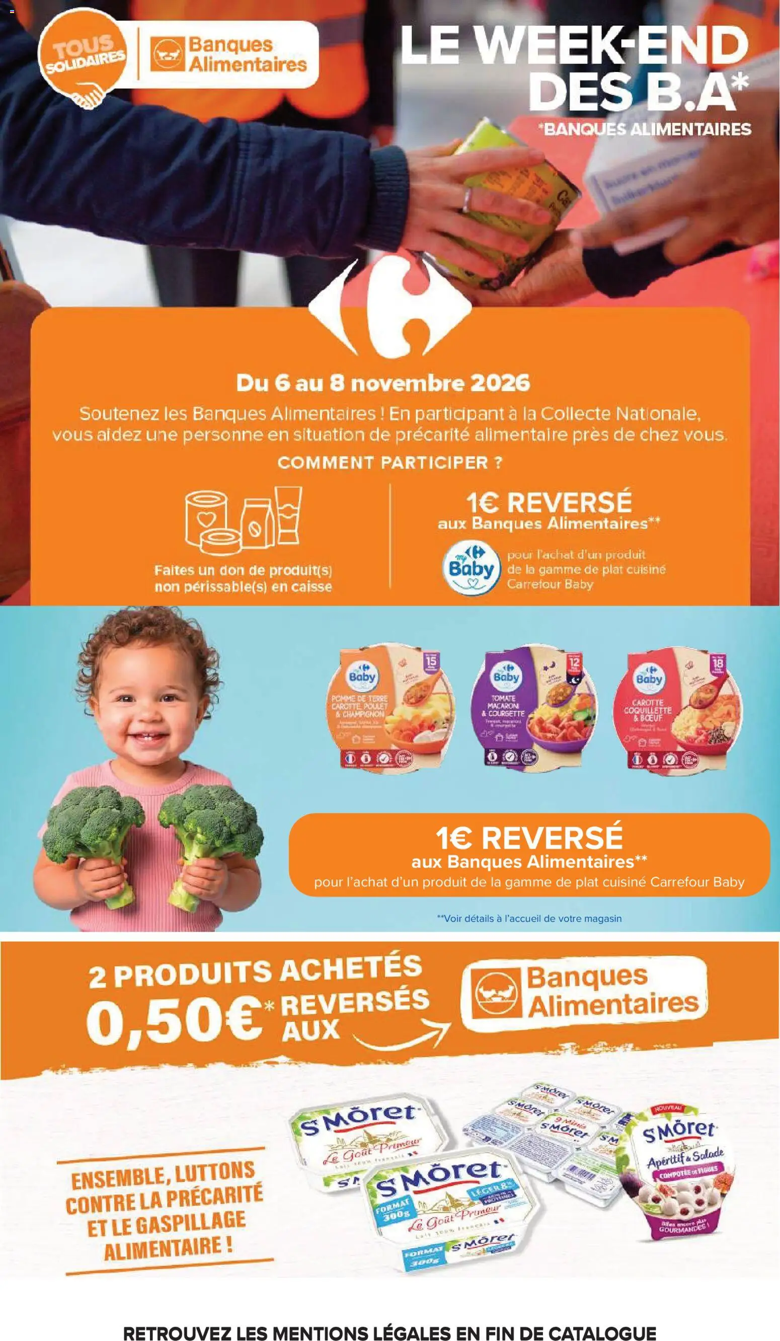 Prévisualisation de Carrefour Petit déjeuner du magasin Carrefour formulaire valide 03/11/2026 - Salade, Poulet, Pomme, Courgette, Champignon, Pomme de terre, Figues, Carotte