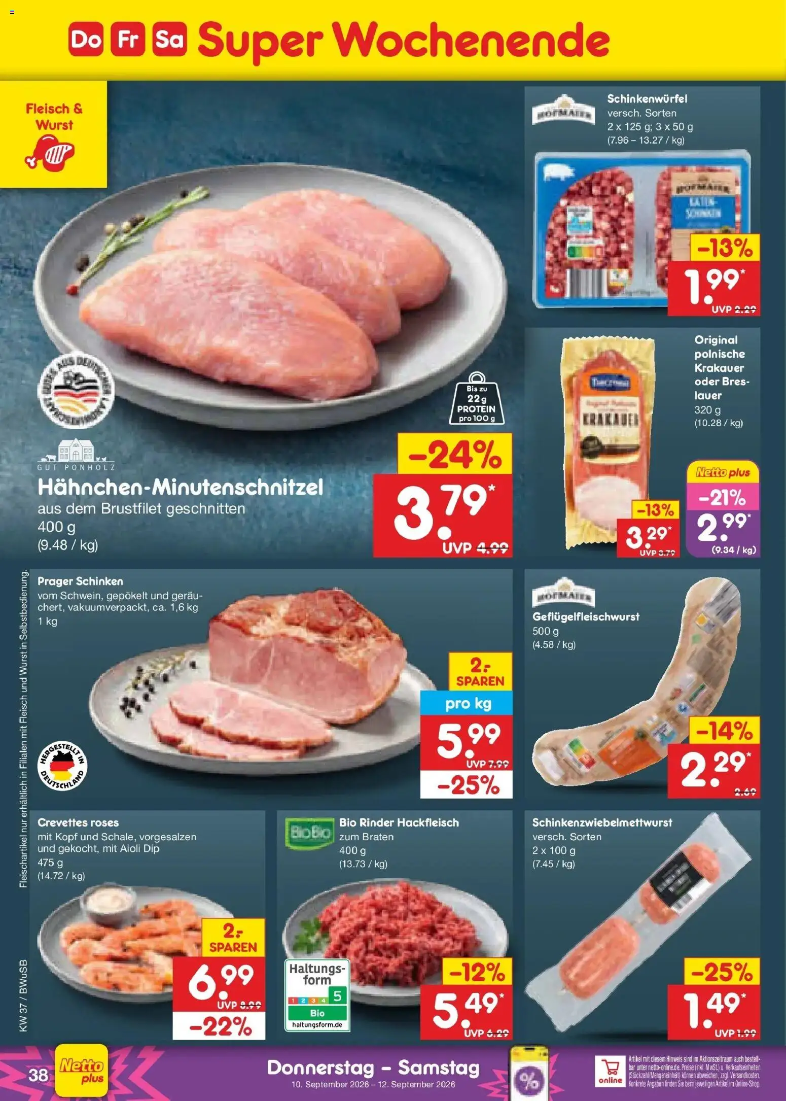 Vorschau von dem Prospekt des Geschäftes Netto Marken-Discount, gültig ab dem 07.09.2026 - Wurst, Fleisch, Hackfleisch, Schinken
