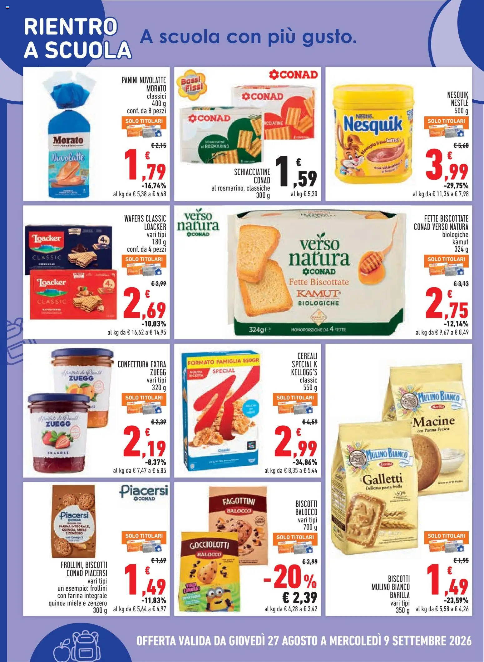 Anteprima dell'opuscolo Conad volantino City Piemonte dal negozio Conad valido da 27/08/2026 - Miele, Latte, Rosmarino, Crackers, Farina, Panna, Fette biscottate, Farina integrale