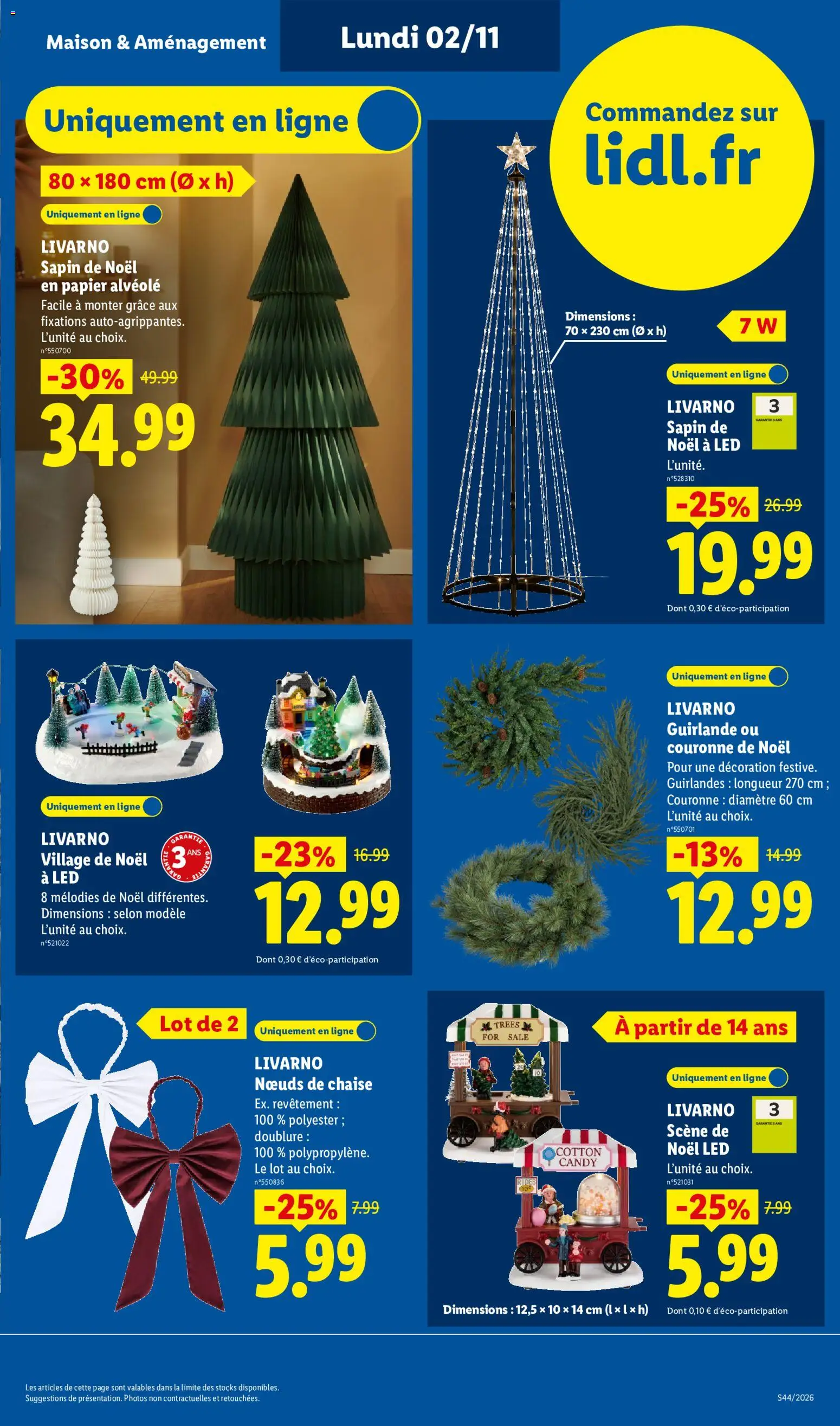 Prévisualisation de LIDL catalogue du magasin LIDL formulaire valide 29/10/2026 - Sapin de Noël, Chaise, Décoration, Livarno