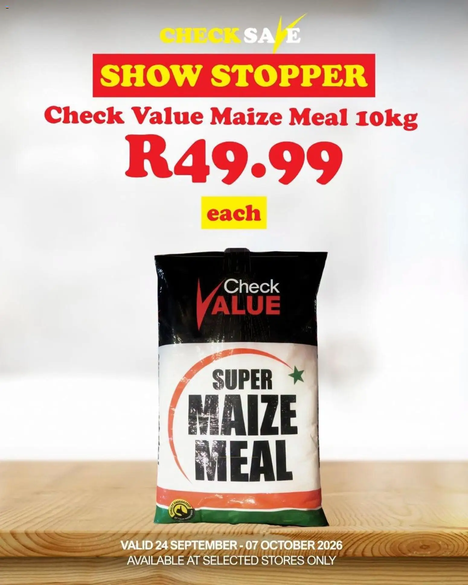 Preview of Check Save flyer valid from 24/09/2026 - Maize meal