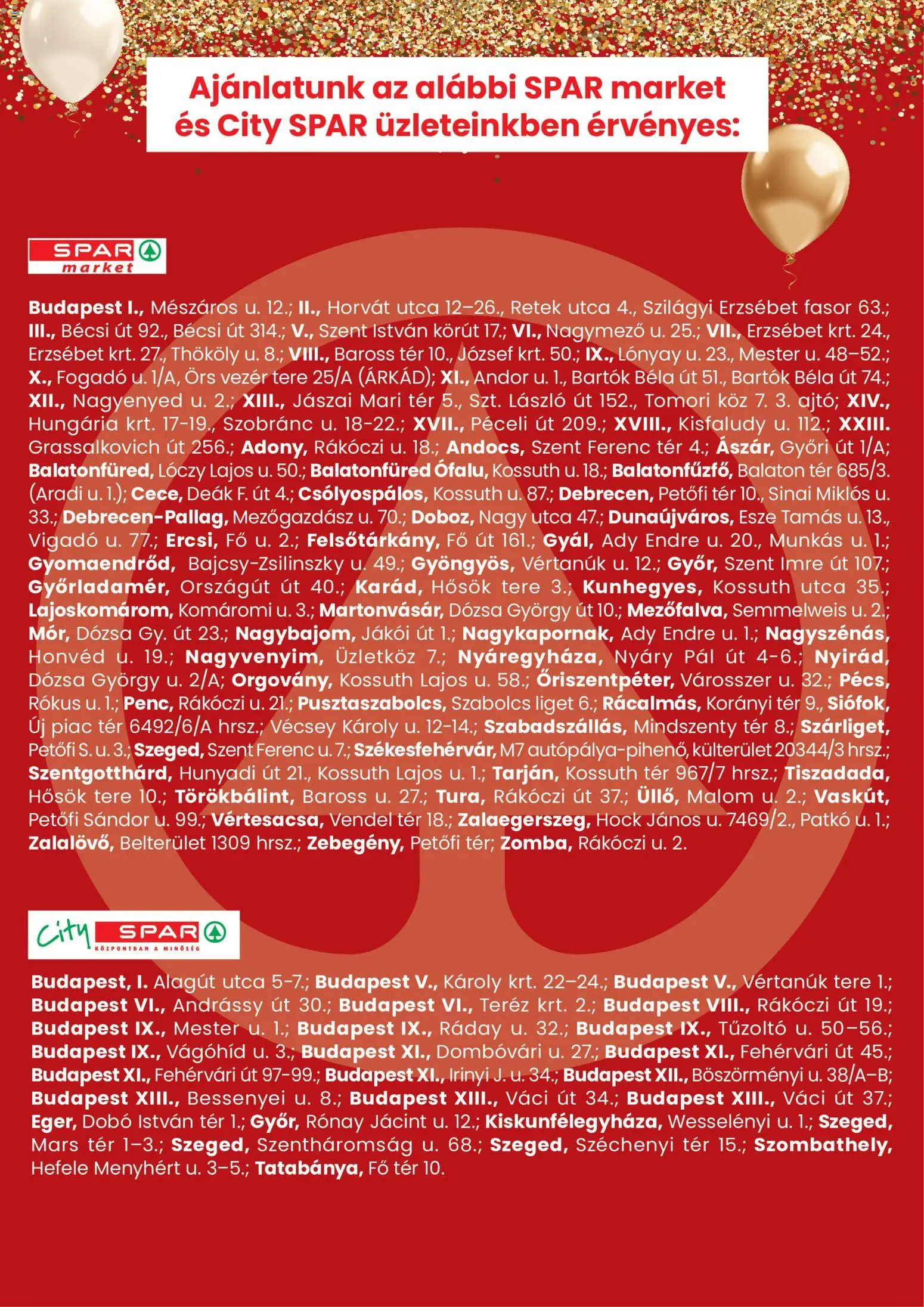 Spar - Spar City szórólap megtekintése, amely érvényes 2026.11.05.-től - Jácint, Mars, Retek