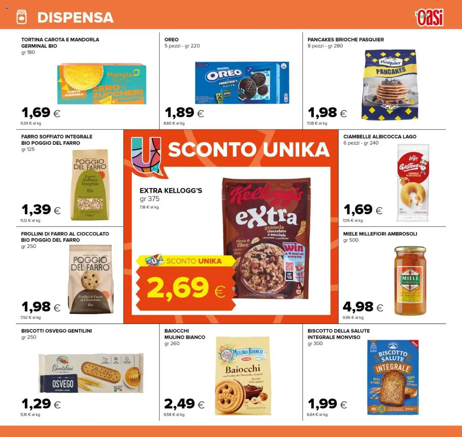 Anteprima dell'opuscolo Oasi volantino Roma dal negozio Oasi valido da 04/09/2026 - Crema, Biscotti, Miele, Brioche, Cioccolato, Farro, Carota, Frollini