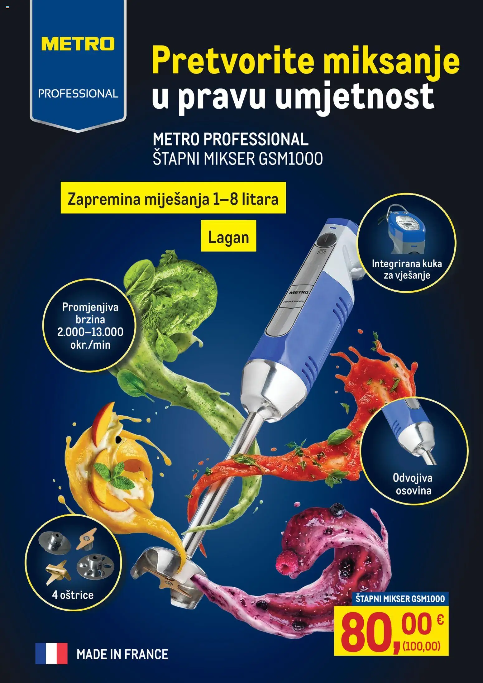 Pregled letka Metro Ponuda MPro mikser trgovine Metro vrijedi od 01.09.2026