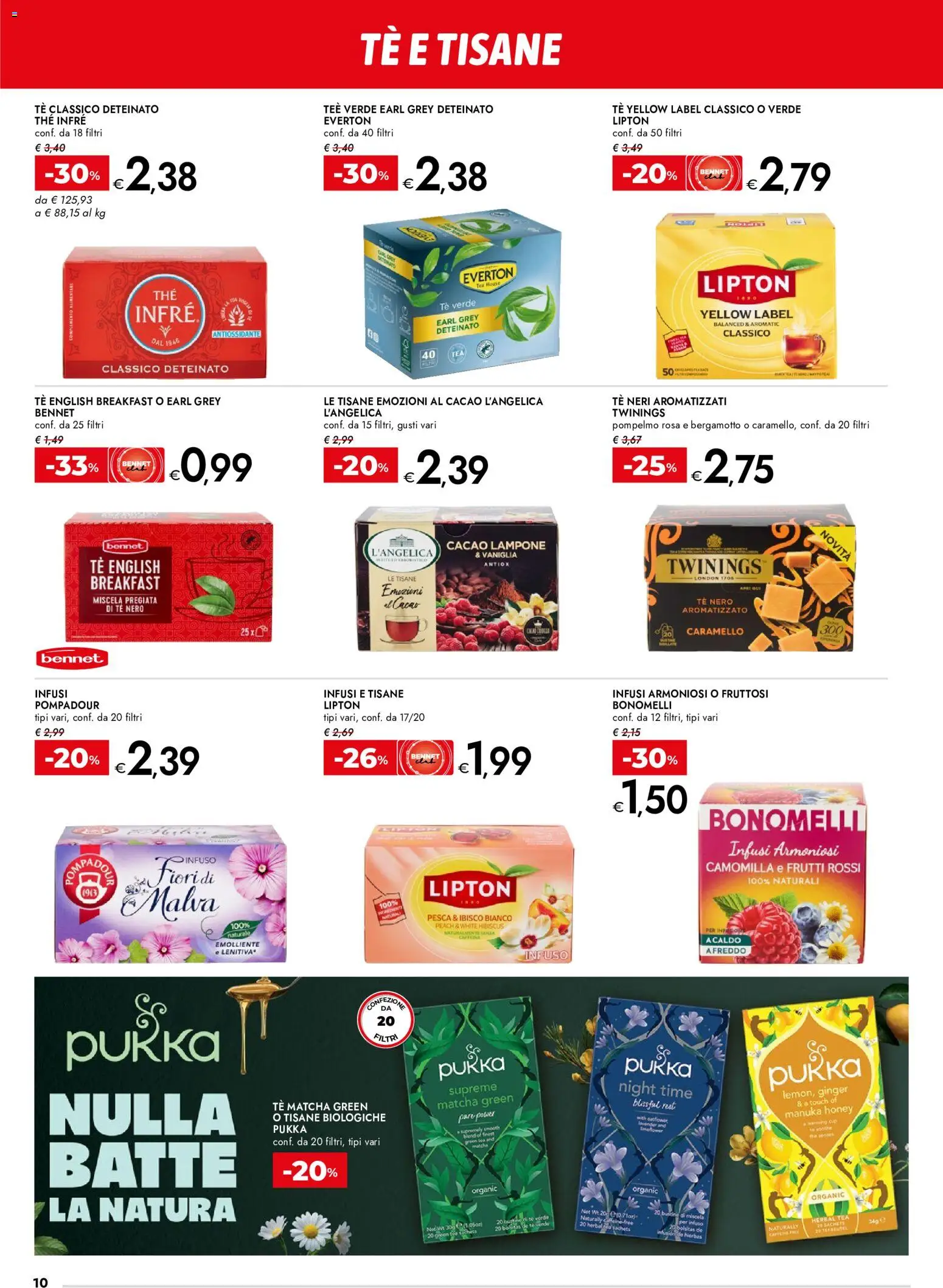 Anteprima dell'opuscolo bennet volantino Cioccolato che bontà dal negozio bennet valido da 29/10/2026 - The, Matcha, Lampone, Pompelmo, Vaniglia, Tè verde, Tè, Tè nero