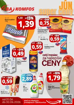 Náhľad CBA Komfos letáku platného od 01.06.2026