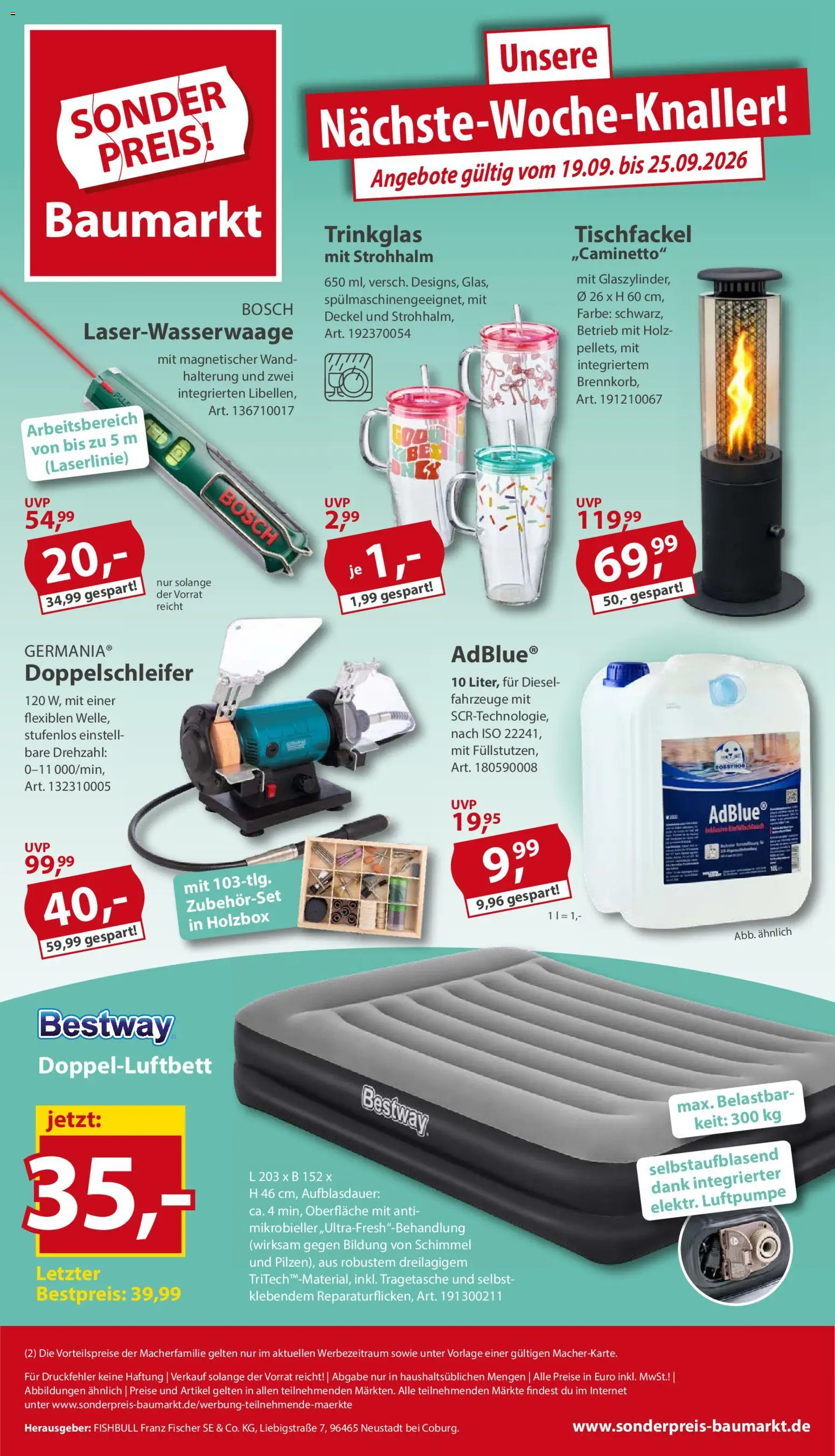 Vorschau von dem Prospekt des Geschäftes Sonderpreis Baumarkt, gültig ab dem 12.09.2026 - Bosch, Luftpumpe