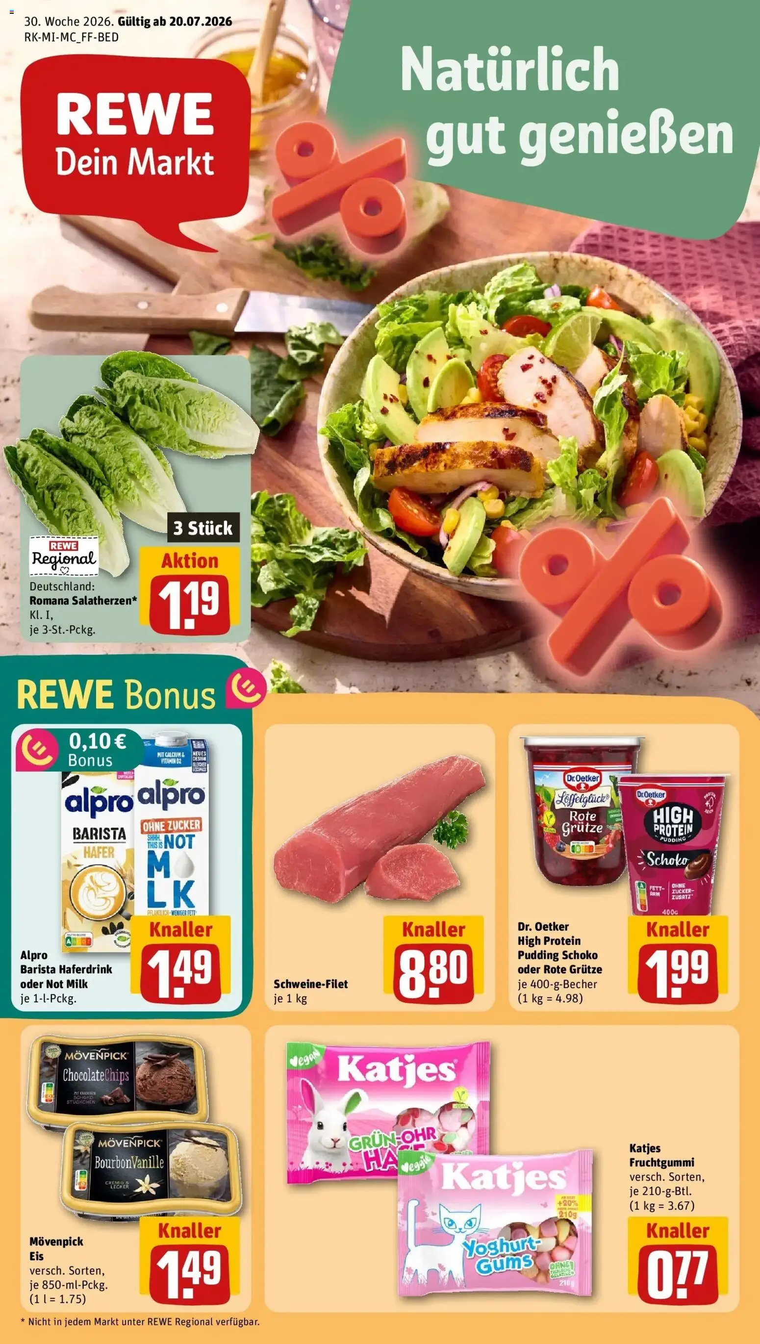 Vorschau von dem Prospekt des Geschäftes Rewe, gültig ab dem 20.07.2026