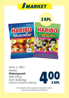 Kaupan S-market S-market tarjoukset Haribo esikatselu, voimassa 01/07/2026