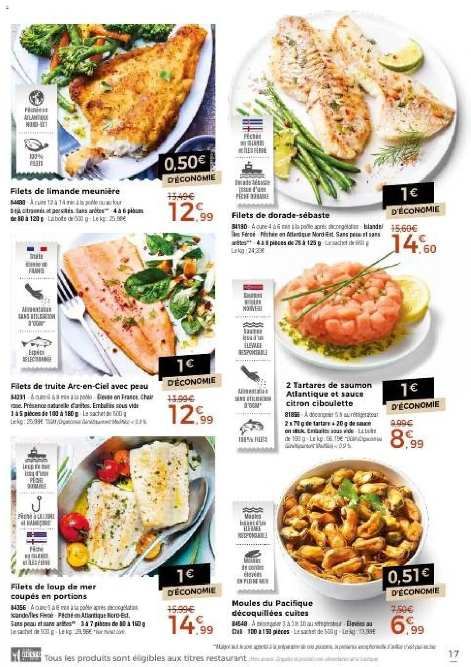 Prévisualisation de Thiriet catalogue livraison à domicile du magasin Thiriet formulaire valide 23/10/2026 - Moules, Four, Poêle, Saumon, Citron, Truite, Filets de limande, Moules du pacifique