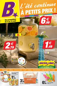 Prévisualisation de BazarLand - L'été continue à petits prix du magasin Bazarland formulaire valide 05/08/2026