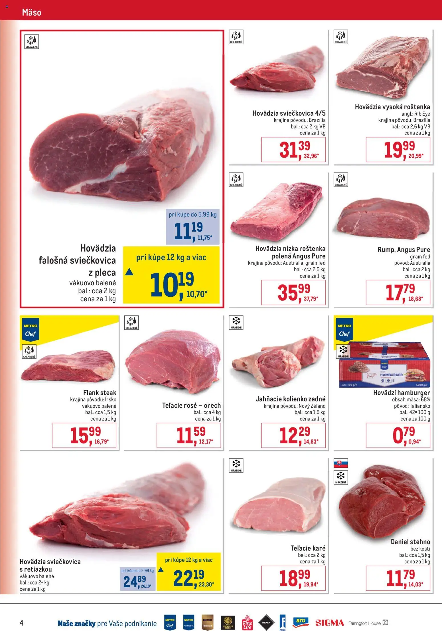 Náhľad Metro letáku platného od 21.10.2026 - Mäso, Hamburger, Steak, Flank steak, Roštenka