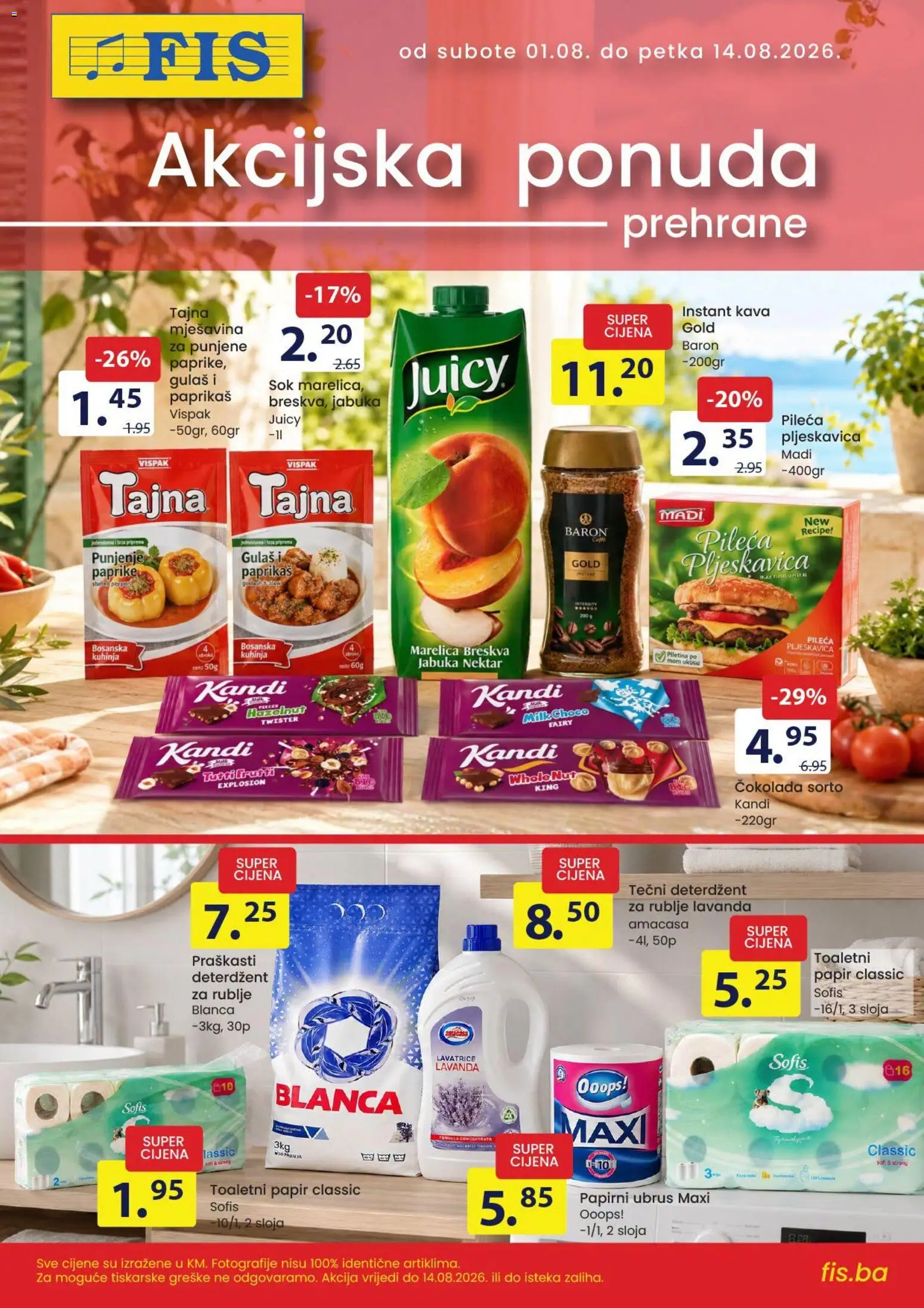 Pregled letka FIS Akcijska ponuda trgovine FIS vrijedi od 01.08.2026