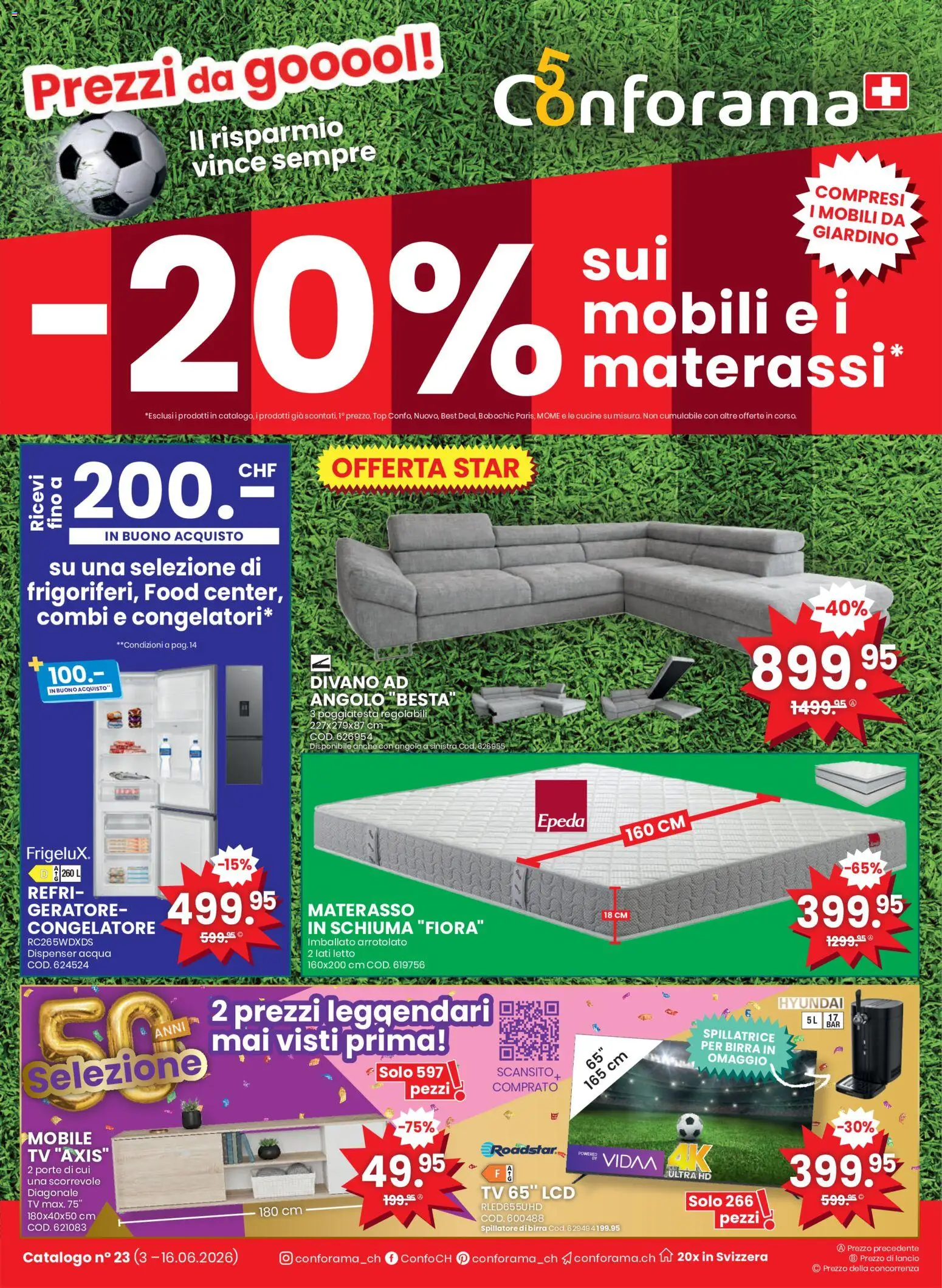 Vorschau des Merkblatts Conforama aktionen IT vom Shop Conforama gültig von 03.06.2026 bis 16.06.2026 - TV, Top