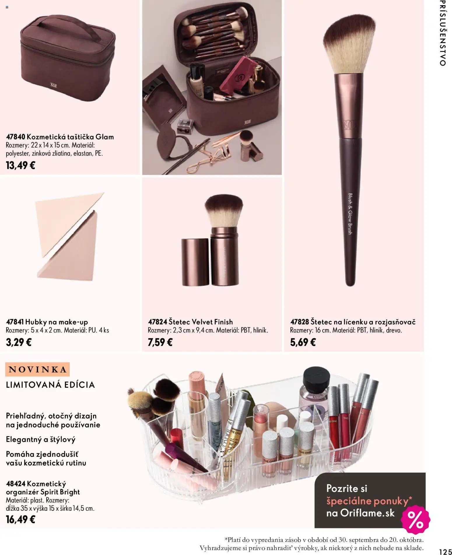 Náhľad Oriflame letáku platného od 30.09.2026 - Štetec, Organizér, Rozjasňovač