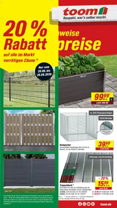 Vorschau von dem Prospekt des Geschäftes Toom Baumarkt, gültig ab dem 20.06.2026