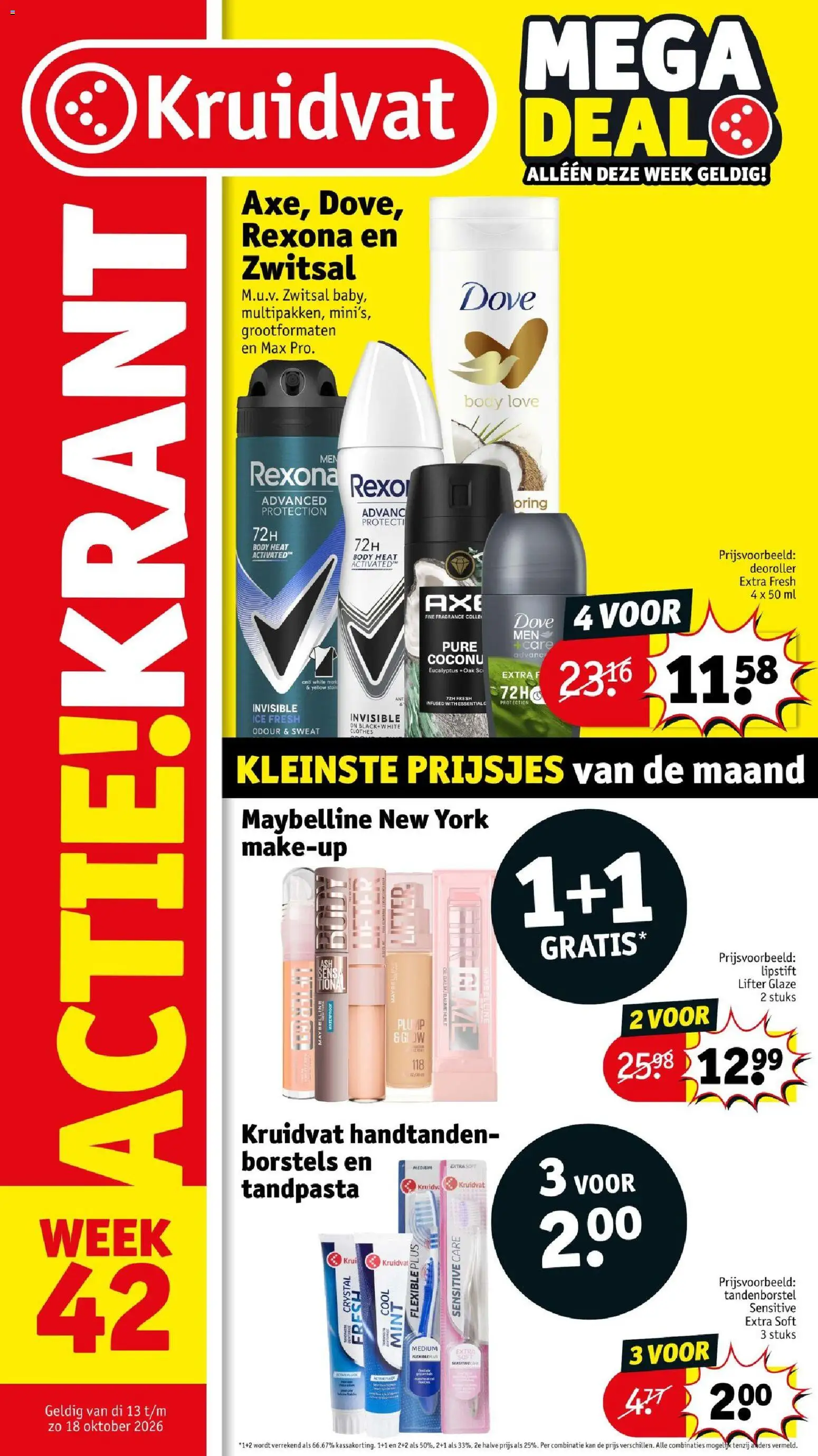 Voorbeeld van Kruidvat folder - Mega deal van winkel Kruidvat geldig vanaf 12-10-2026 - Tandpasta, Tandenborstel, Kan, Borstels