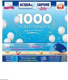 Anteprima dell'opuscolo Acqua e Sapone volantino N.15 dal negozio Acqua e Sapone valido da 13/07/2026