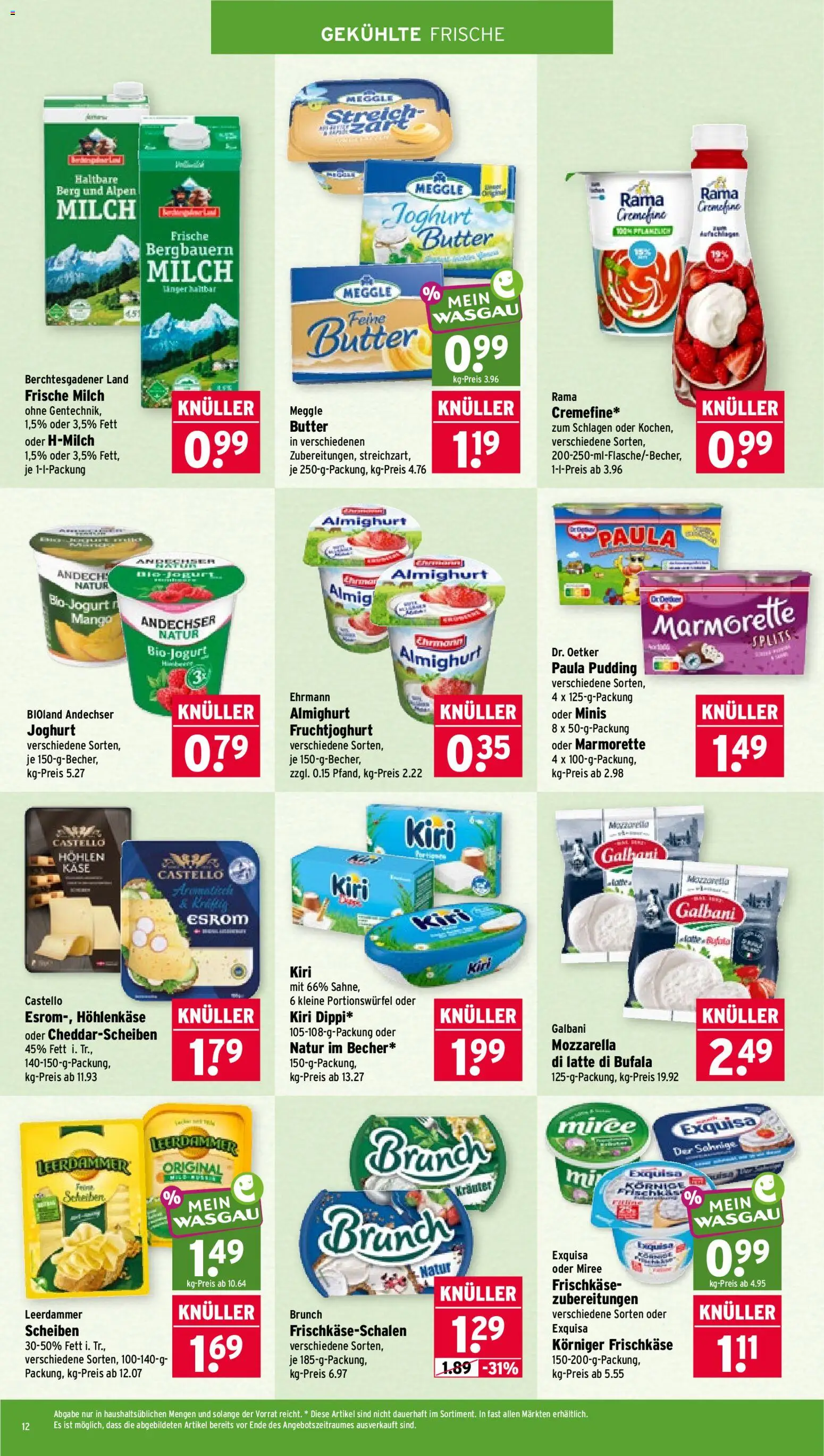 Vorschau von dem Prospekt des Geschäftes Wasgau, gültig ab dem 26.10.2026 - Mango, Butter, Käse, Joghurt, Milch, Rama, Exquisa, Fruchtjoghurt