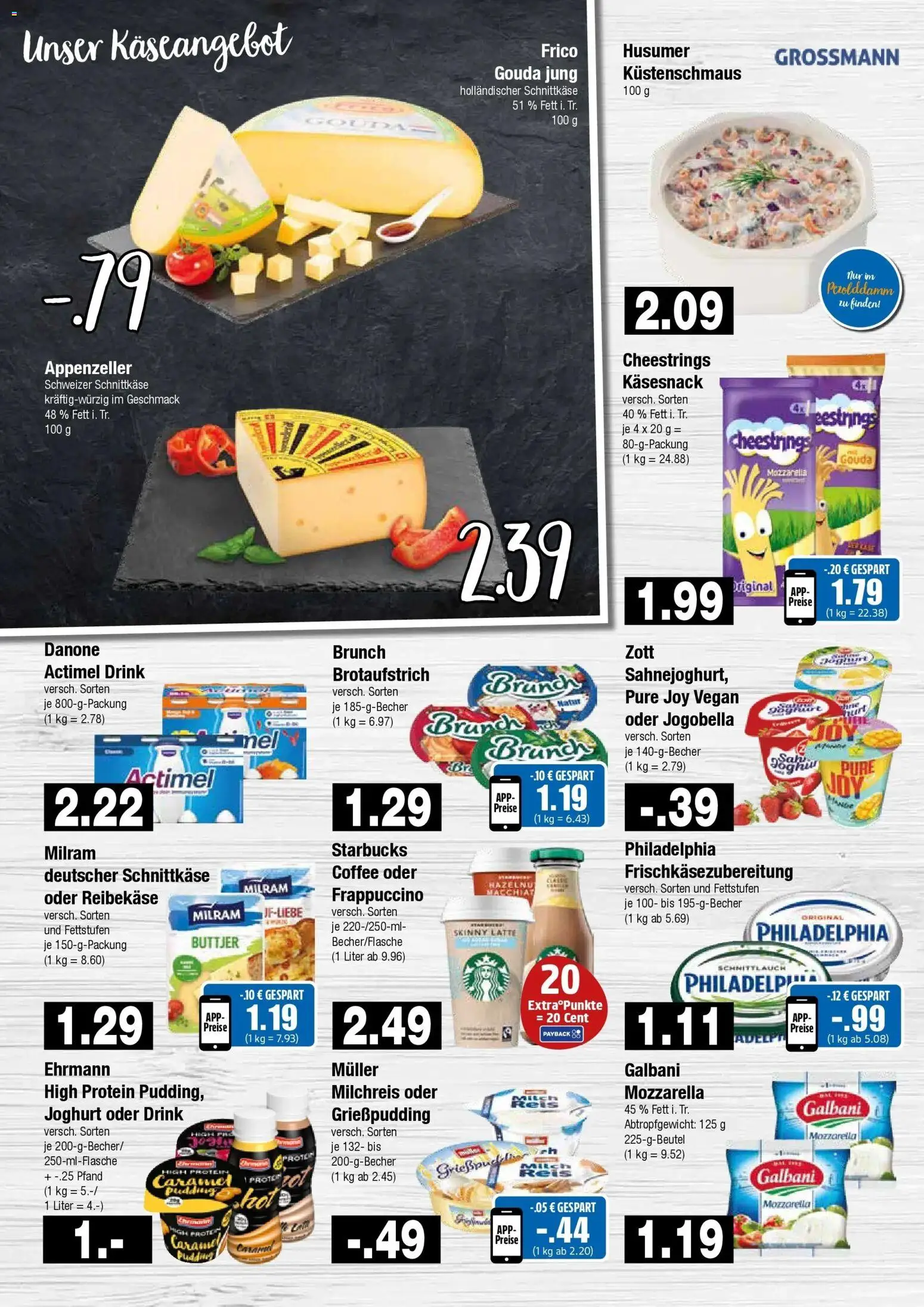 Vorschau von dem Prospekt des Geschäftes Edeka, gültig ab dem 26.10.2026 - Starbucks, Joghurt, Philadelphia, Mozzarella, Actimel, Pudding, Gouda, Reibekase