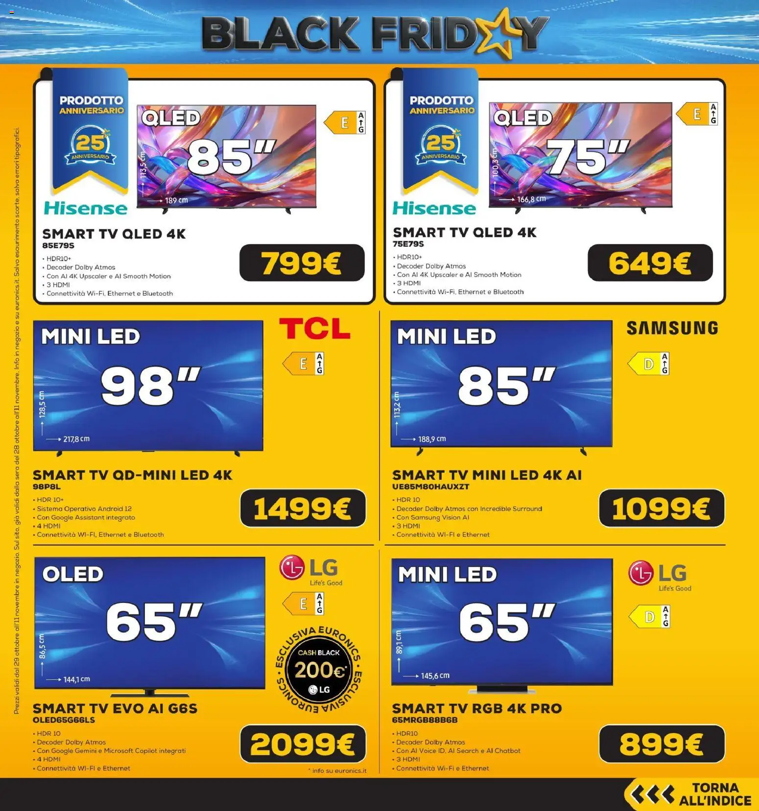 Anteprima dell'opuscolo Euronics Black Friday dal negozio Euronics valido da 29/10/2026 - Samsung, TV, smart TV, Decoder