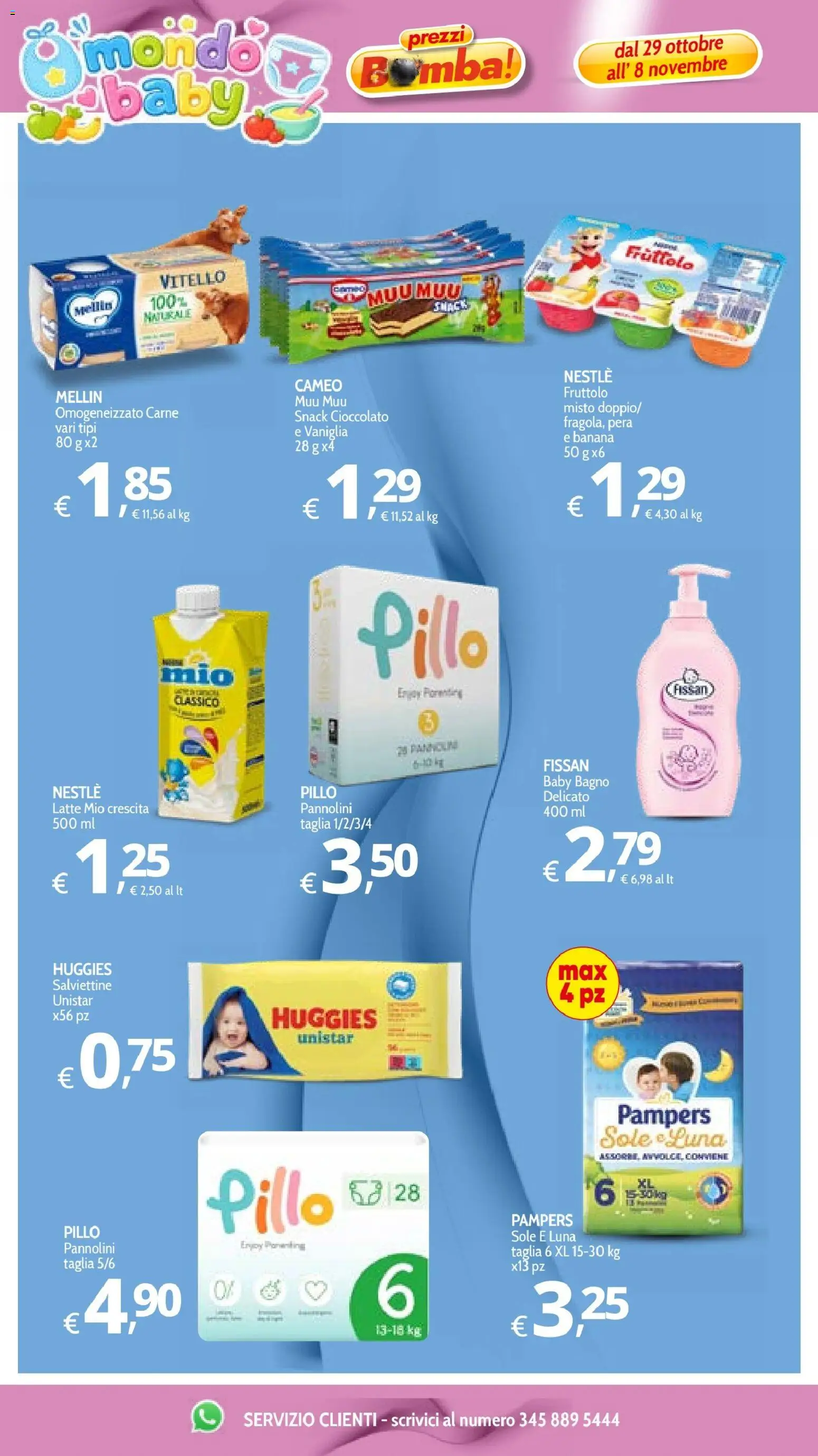 Anteprima dell'opuscolo Primo Prezzo volantino dal negozio Primo Prezzo valido da 29/10/2026 - Bagno, Latte, Carne, Cioccolato, Pera, Vitello, Vaniglia, Pannolini