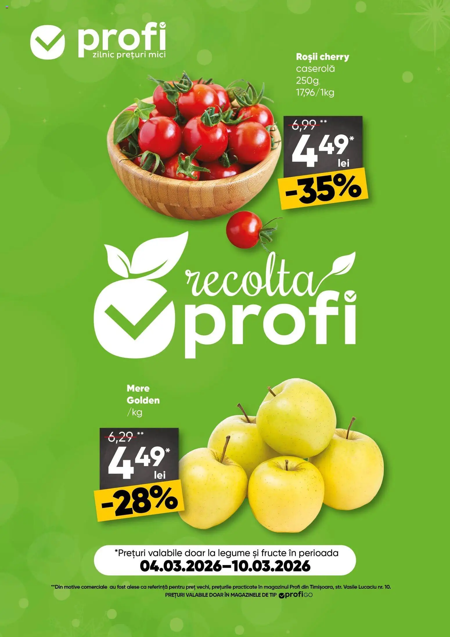 Previzualizarea de cataloage: Profi Profi Catalog Fresh Go valabil de la 04.03.2026 - Mici, Legume, Fructe, Mere, Roșii, Tip, Caserola