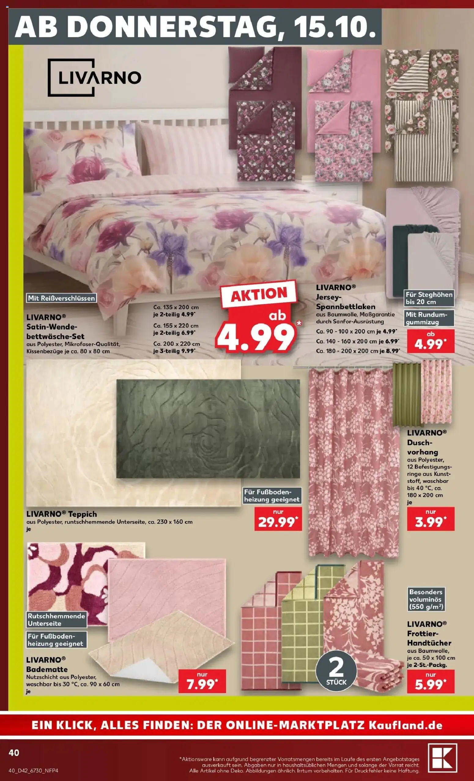 Vorschau von dem Prospekt des Geschäftes Kaufland, gültig ab dem 12.10.2026 - Teppich, Vorhang