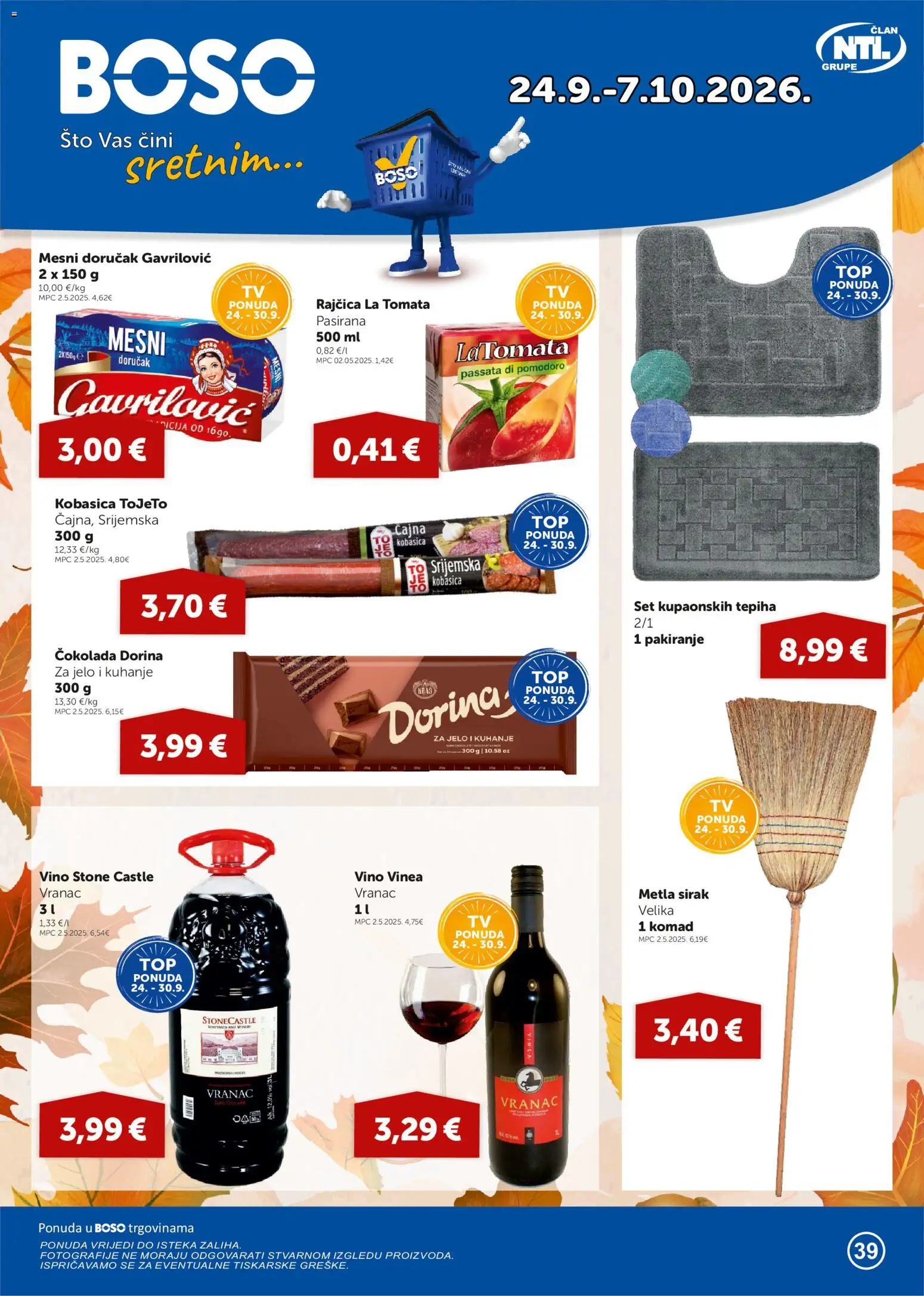 Pregled letka Boso Katalog trgovine Boso vrijedi od 24.09.2026