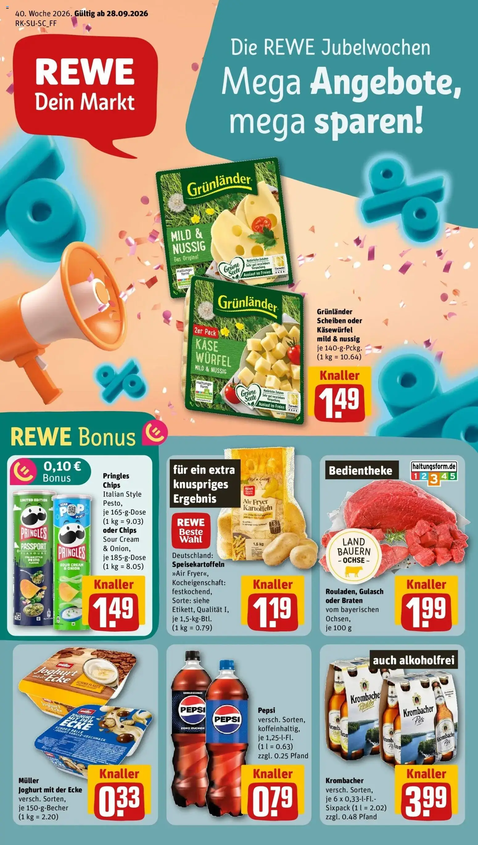 Vorschau von dem Prospekt des Geschäftes Rewe, gültig ab dem 28.09.2026
