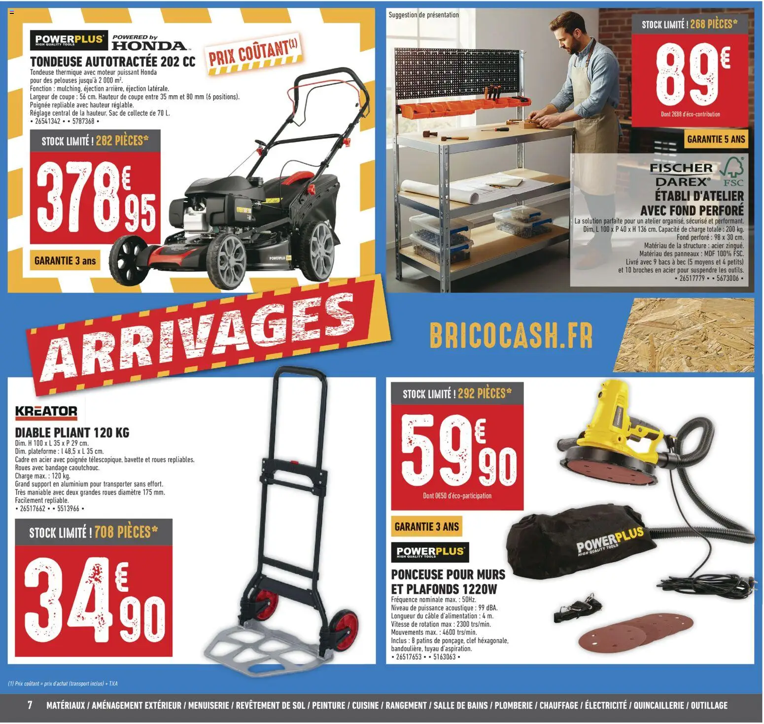 Prévisualisation de Brico Cash catalogue du magasin Brico Cash formulaire valide 04/09/2026 - Livre, Sac, Tondeuse thermique, Ponceuse, Diable, Bavette, Diable pliant, Câble