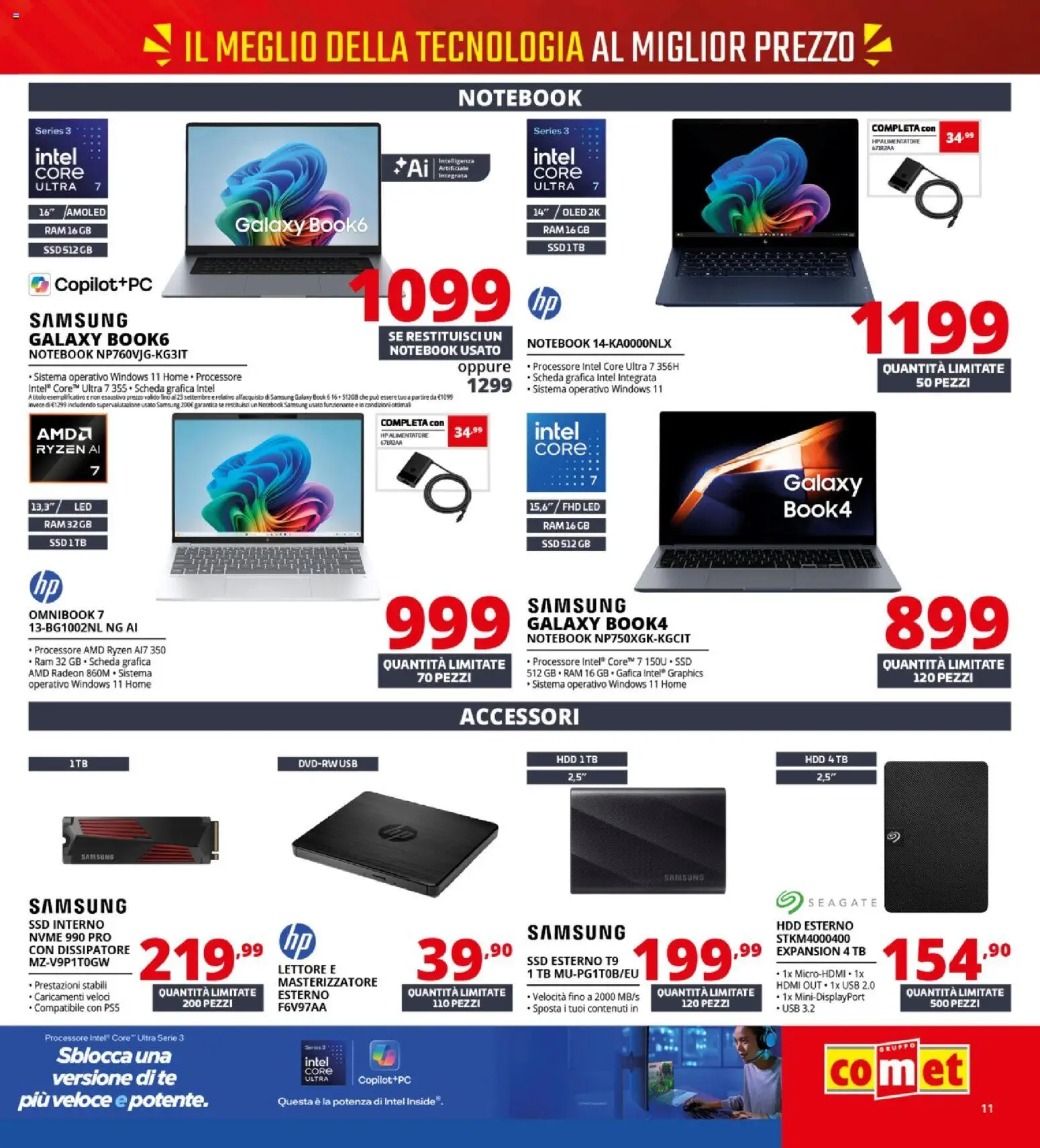 Anteprima dell'opuscolo Comet volantino dal negozio Comet valido da 10/09/2026 - Samsung, Samsung Galaxy, Notebook, USB, Tè, Masterizzatore