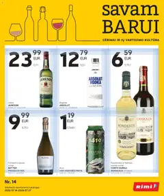 Rimi parduotuvės leidinio Rimi leidinys - Alkoholinių gėrimų galiojančio nuo 2026.07.14 peržiūra