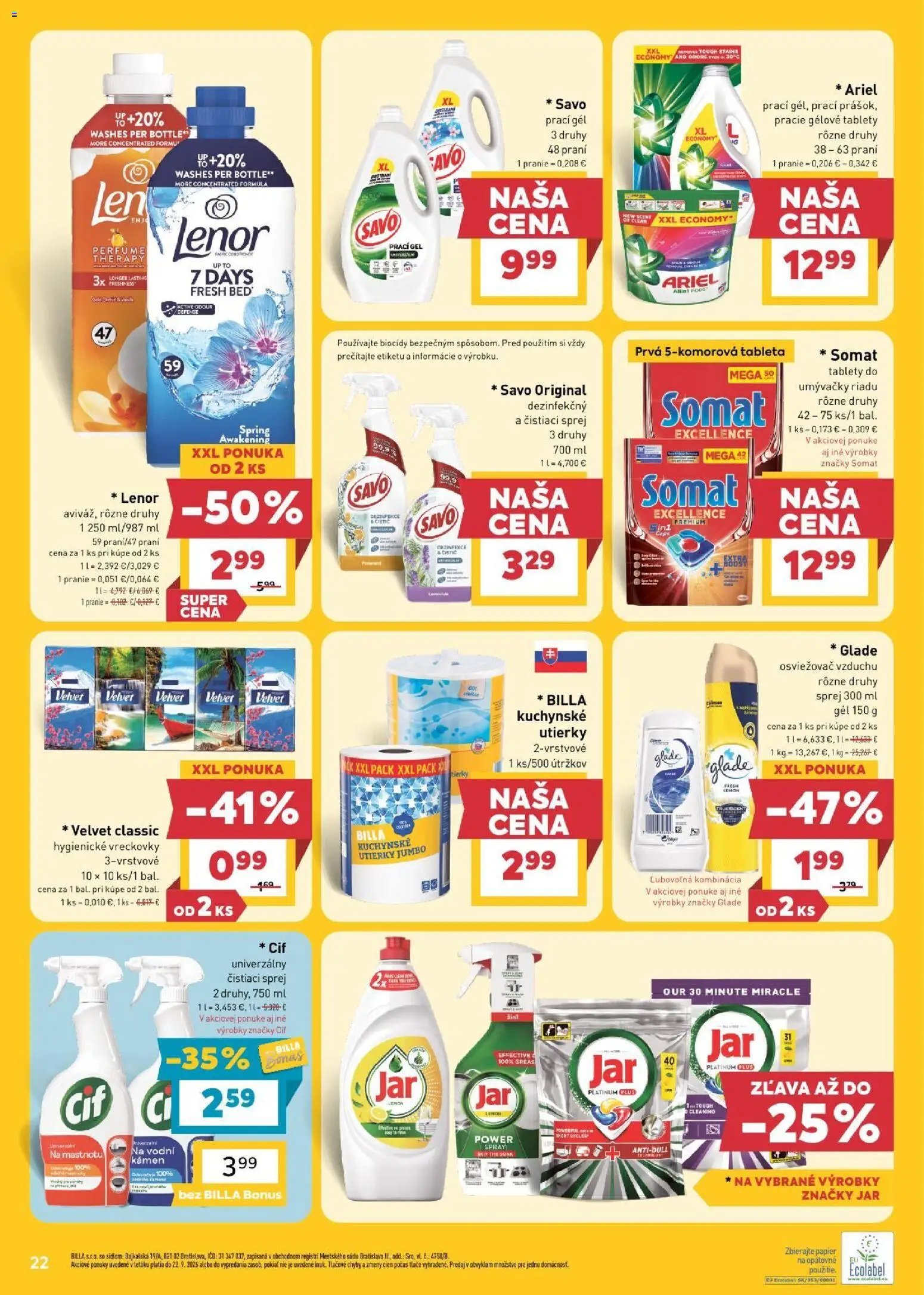 Náhľad Billa letáku platného od 16.09.2026 - Pečeň, Bravčové karé, Maliny, Bravčové mäso, Granule, Saláma, Škótska whisky, Darling granule