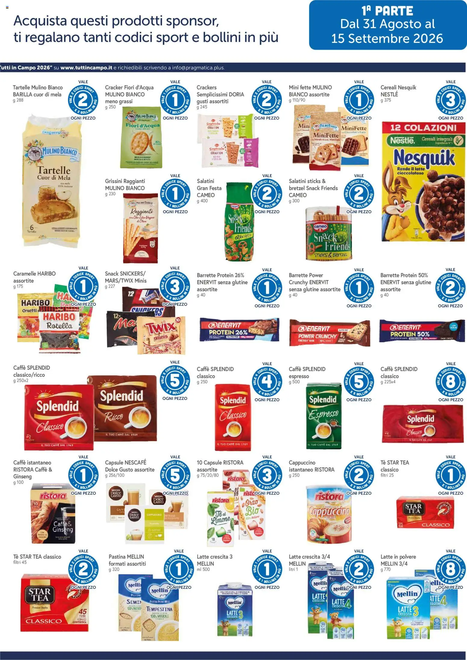 Anteprima dell'opuscolo Famila volantino Grande Raccolta Fila dal negozio Famila valido da 31/08/2026 - Caffè, Limone, Cappuccino, Cereali, Barilla, Cracker, Caramelle, Nescafé