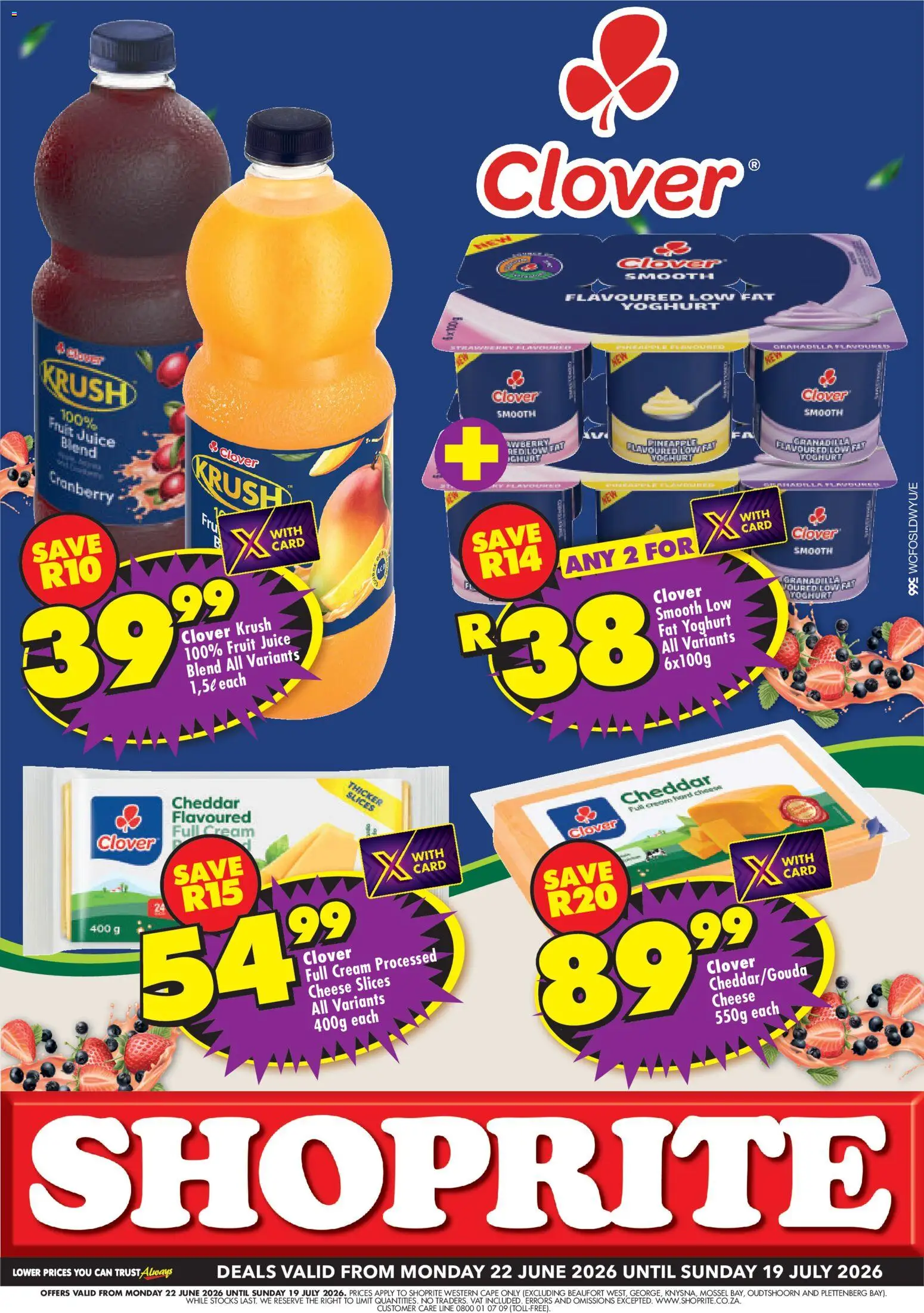 Preview of Shoprite flyer valid from 22/06/2026 - Fruit, Cheese, Juice, Cream, Yoghurt, Cheddar