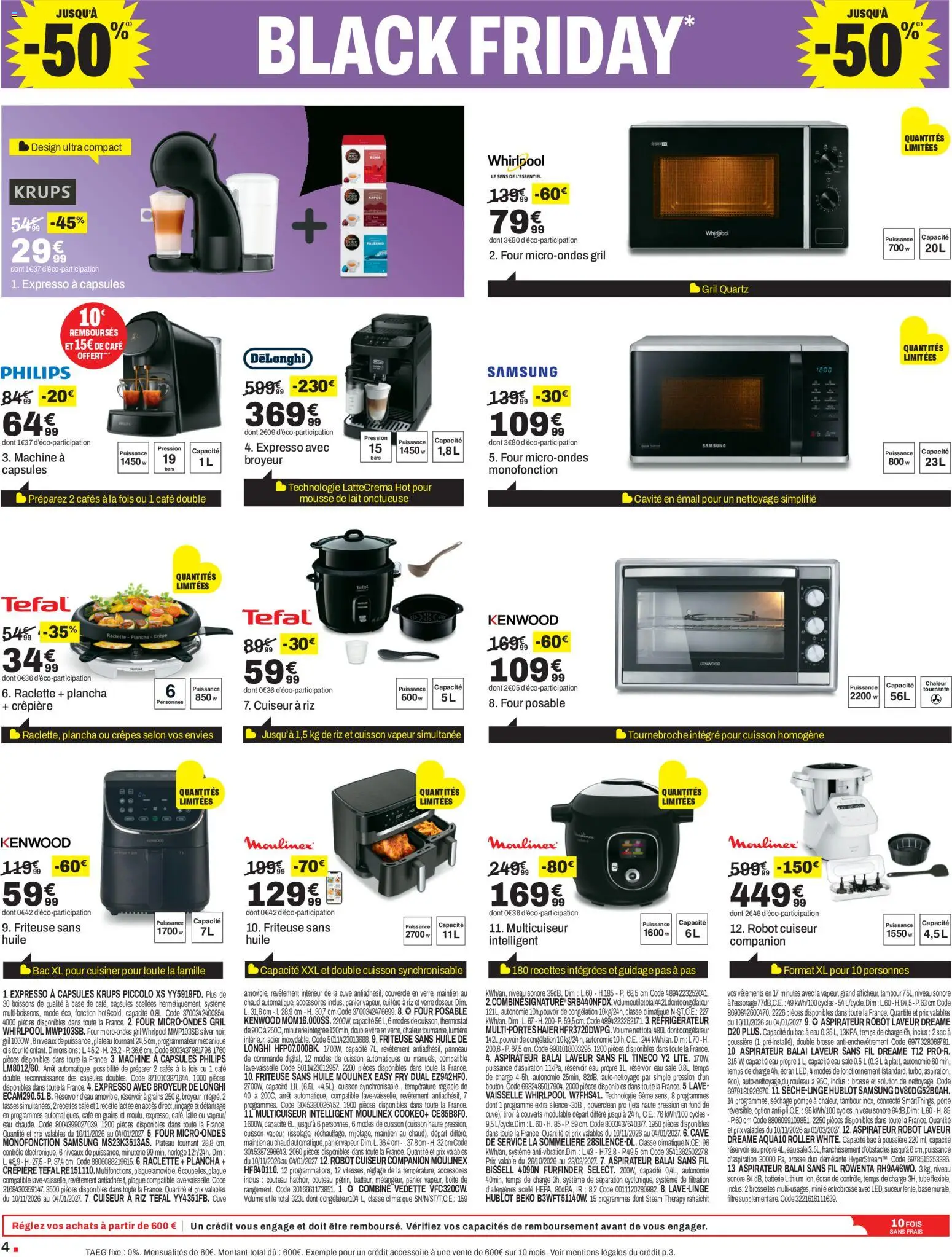 Prévisualisation de But Black Friday du magasin But formulaire valide 10/11/2026 - Moulinex, Plancha, Riz, Crêpière, Cuillère, Huile, Café en grains, Cuiseur