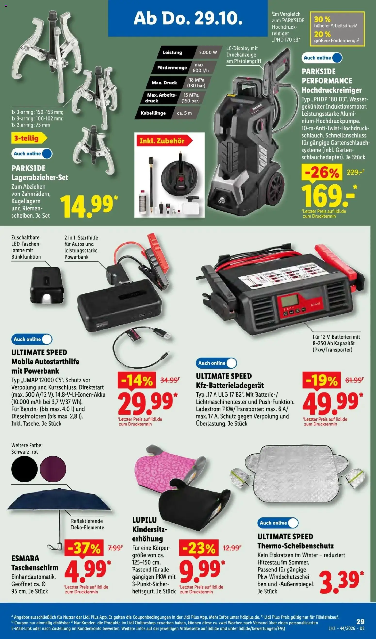 Vorschau von dem Prospekt des Geschäftes Lidl, gültig ab dem 26.10.2026 - Wasser, Powerbank, Lampe, Hochdruckreiniger