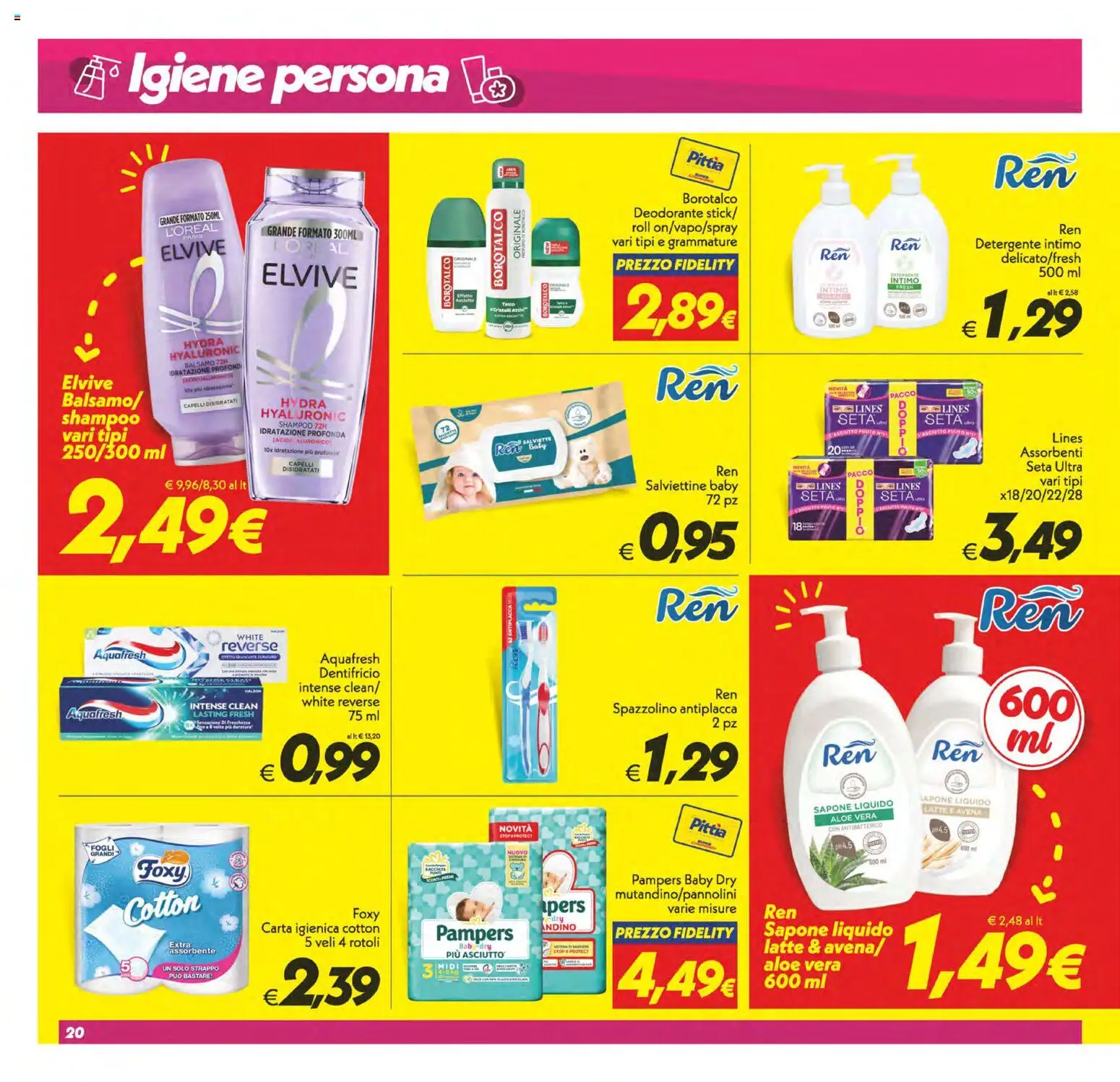 Anteprima dell'opuscolo SuperConveniente volantino Messina, Siracusa, Palermo dal negozio SuperConveniente valido da 23/10/2026 - Aloe vera, Pampers, Deodorante, Intimo, Sapone, Dentifricio, Detergente intimo, Spazzolino