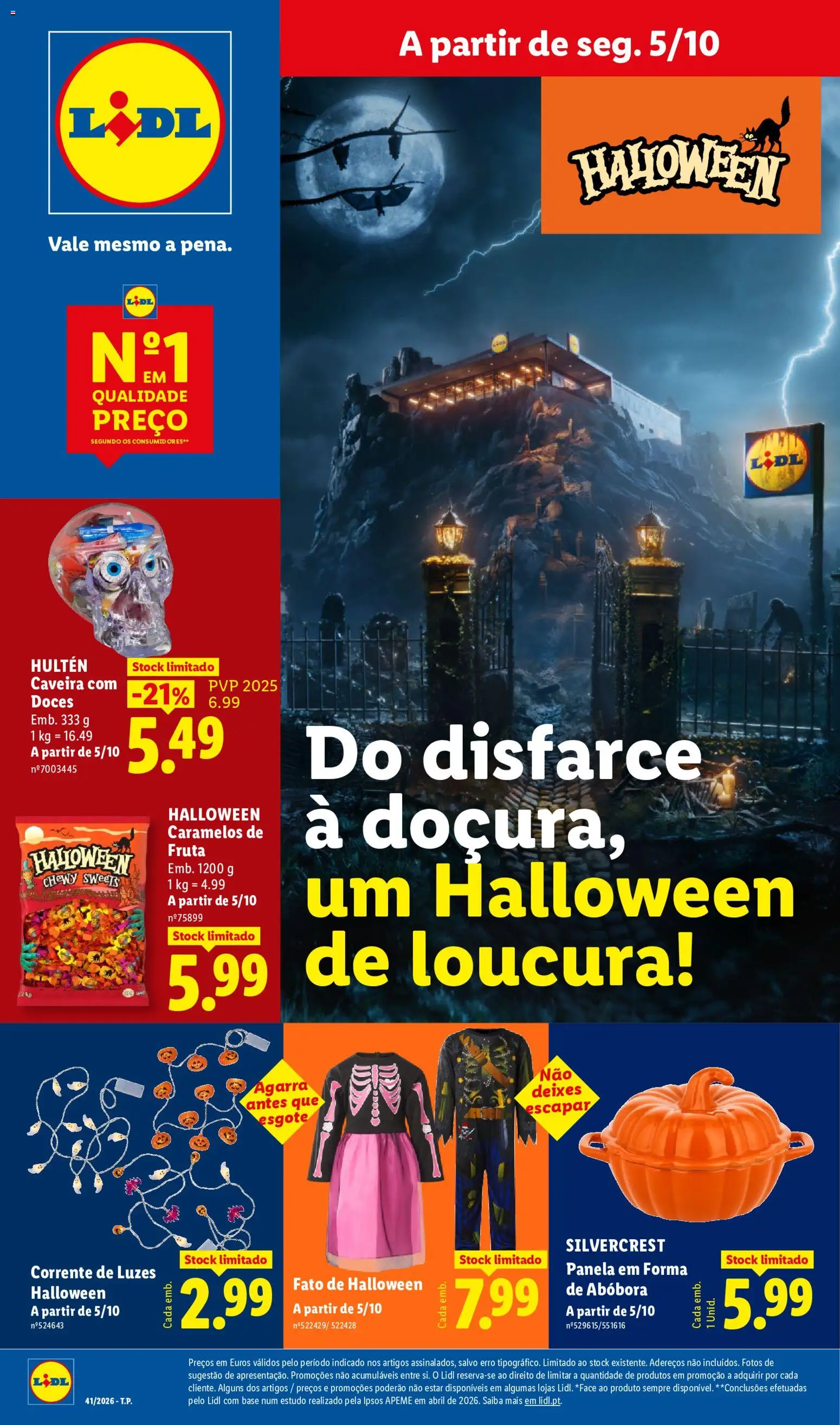 Pré-visualização do folheto da loja Lidl válida a partir de 05/10/2026 - Base, Abóbora, Doces, Panela, Fato